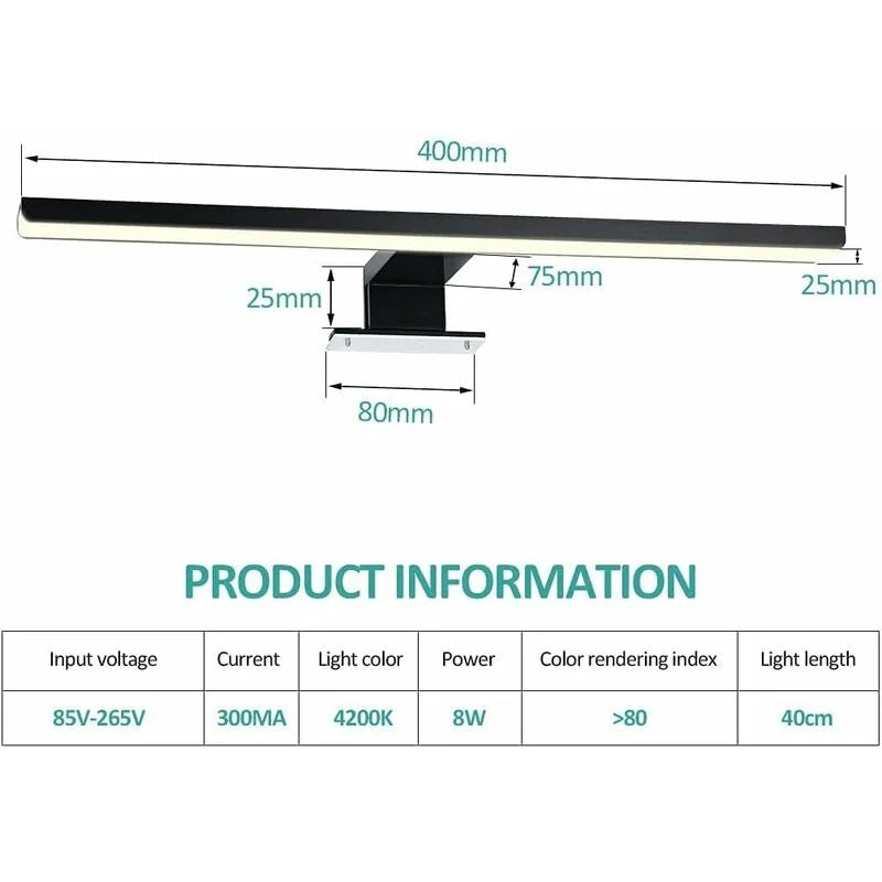 emke-luminaire-l08-lampe-miroir-led-40-cm-noir-6000k image 6