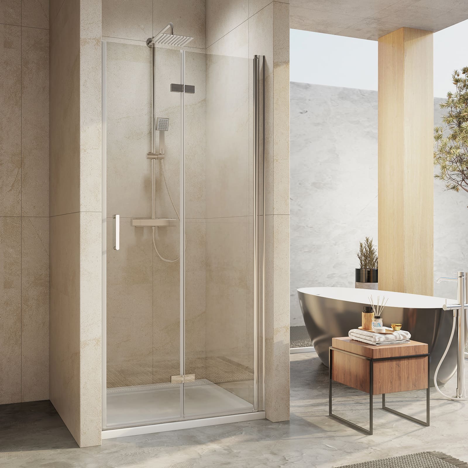 emke-porte-de-douche-niche-pliante-100x195-verre-6mm image 7