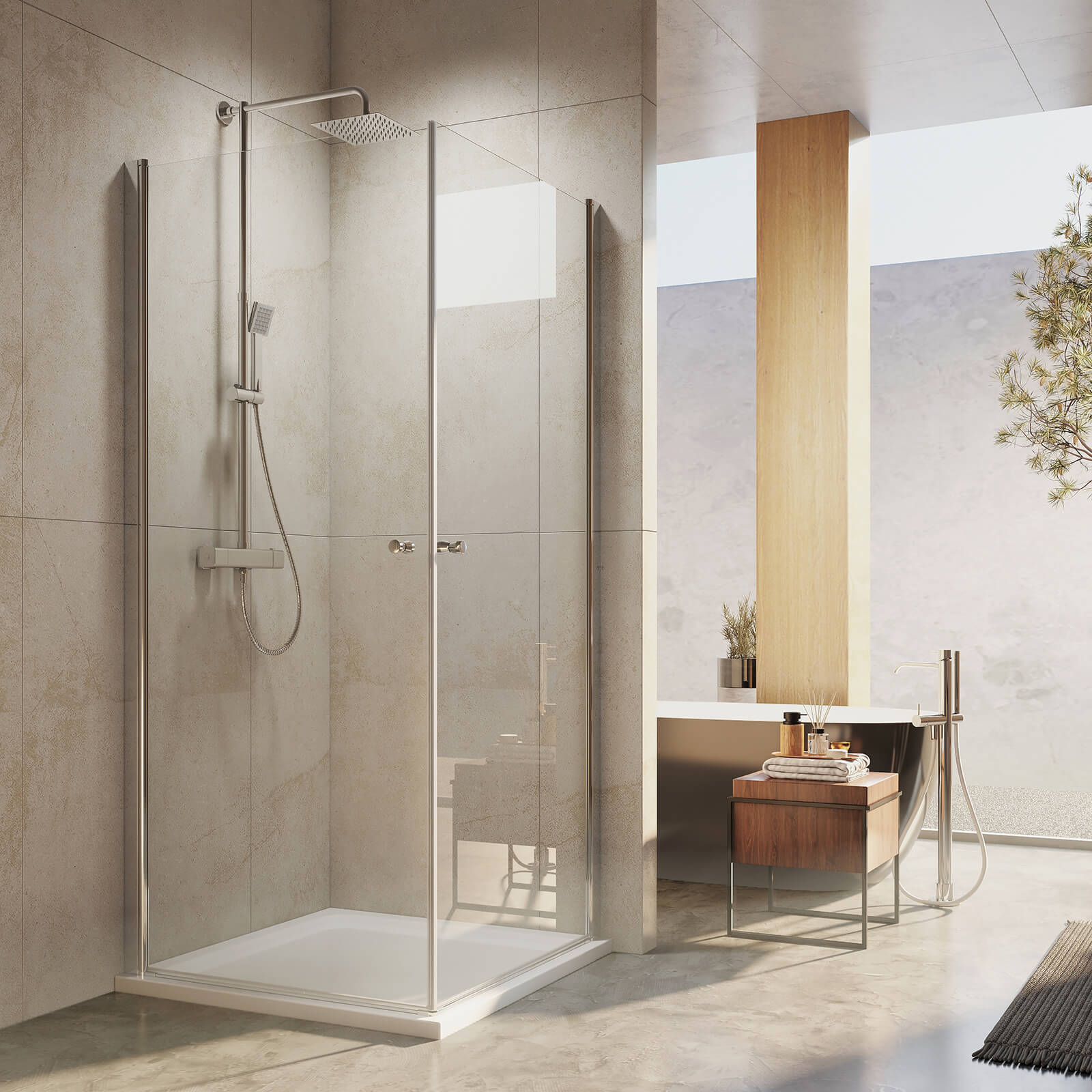 emke-cabine-douche-angle-90x90x195cm-verre-nano image 1