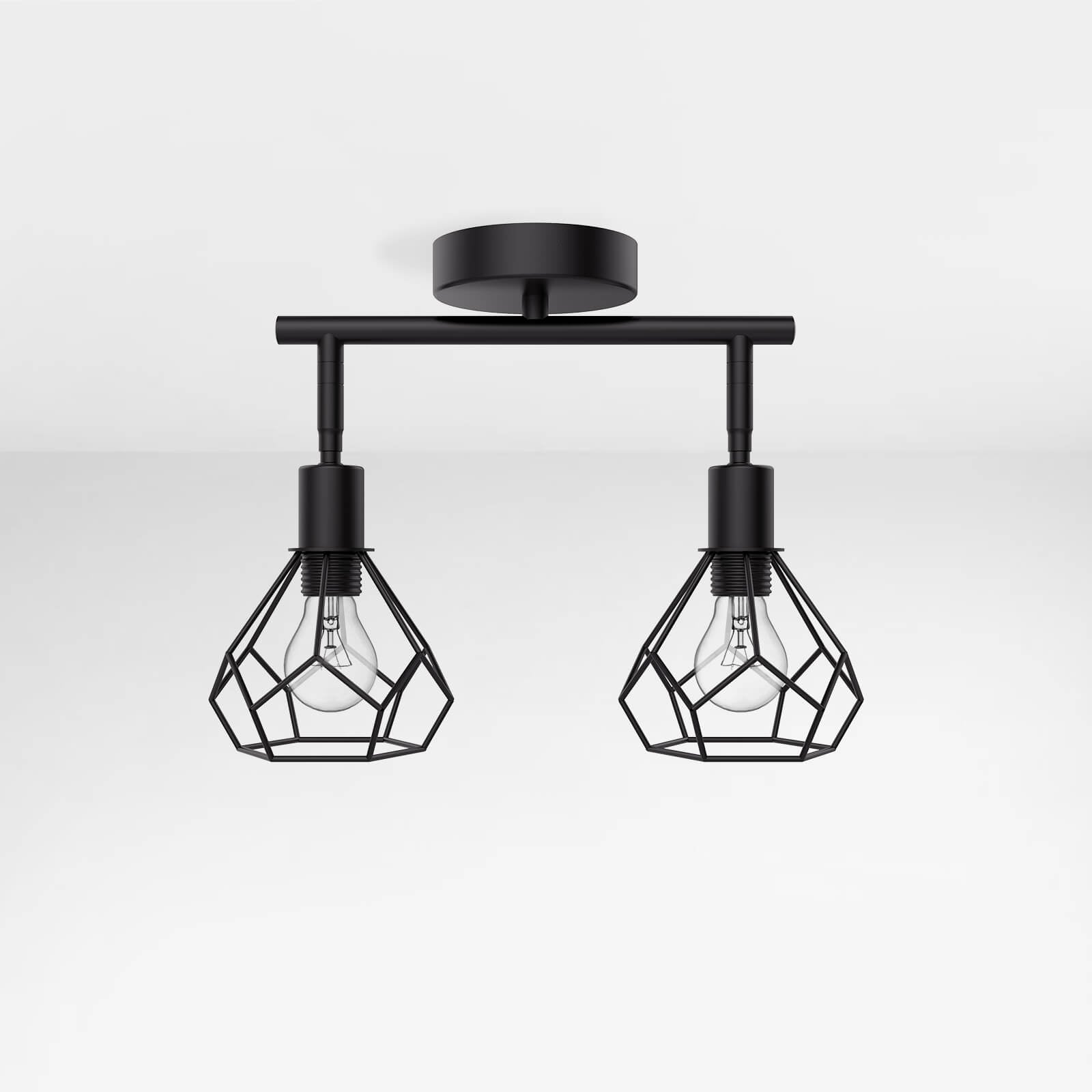 emke-l25a2bl-plafonnier-2-lampes-noir-e14 image 3