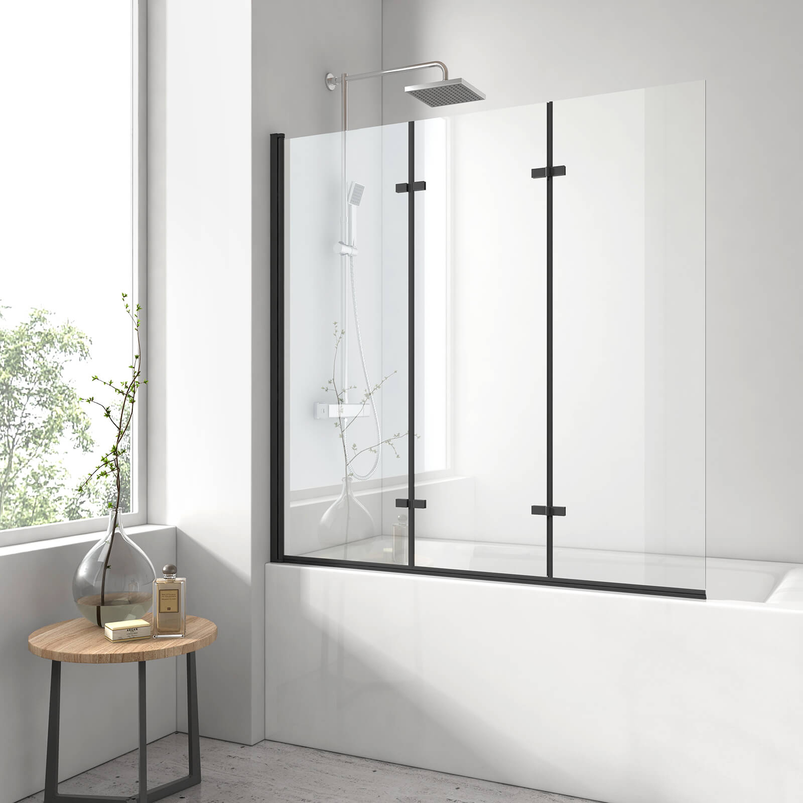 emke-pare-baignoire-rabattable-3-volets-120-cm-noir-verre-6-mm image 1