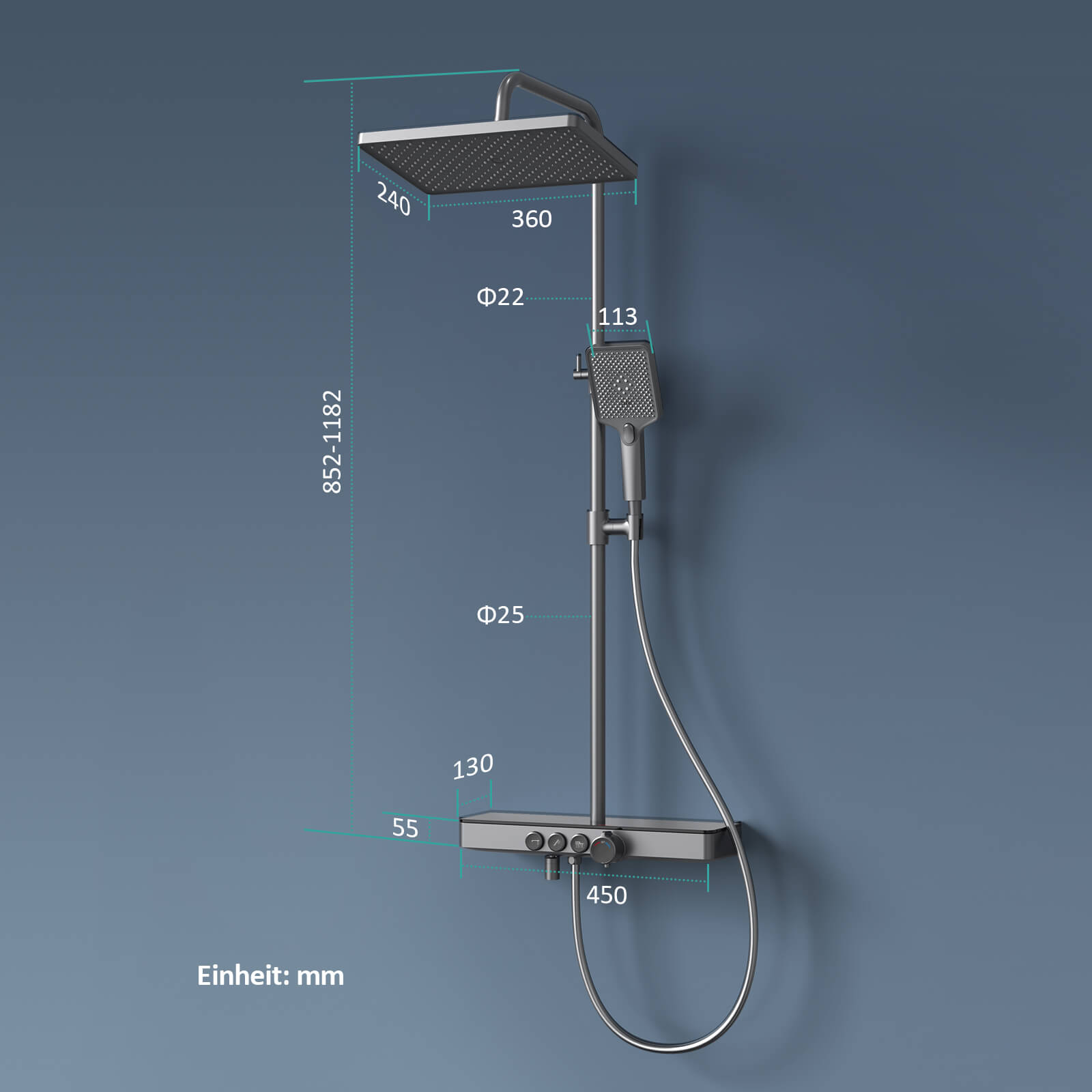 emke-f10-colonne-de-douche-thermostatique-chrome-3-jets-30x20 image 4