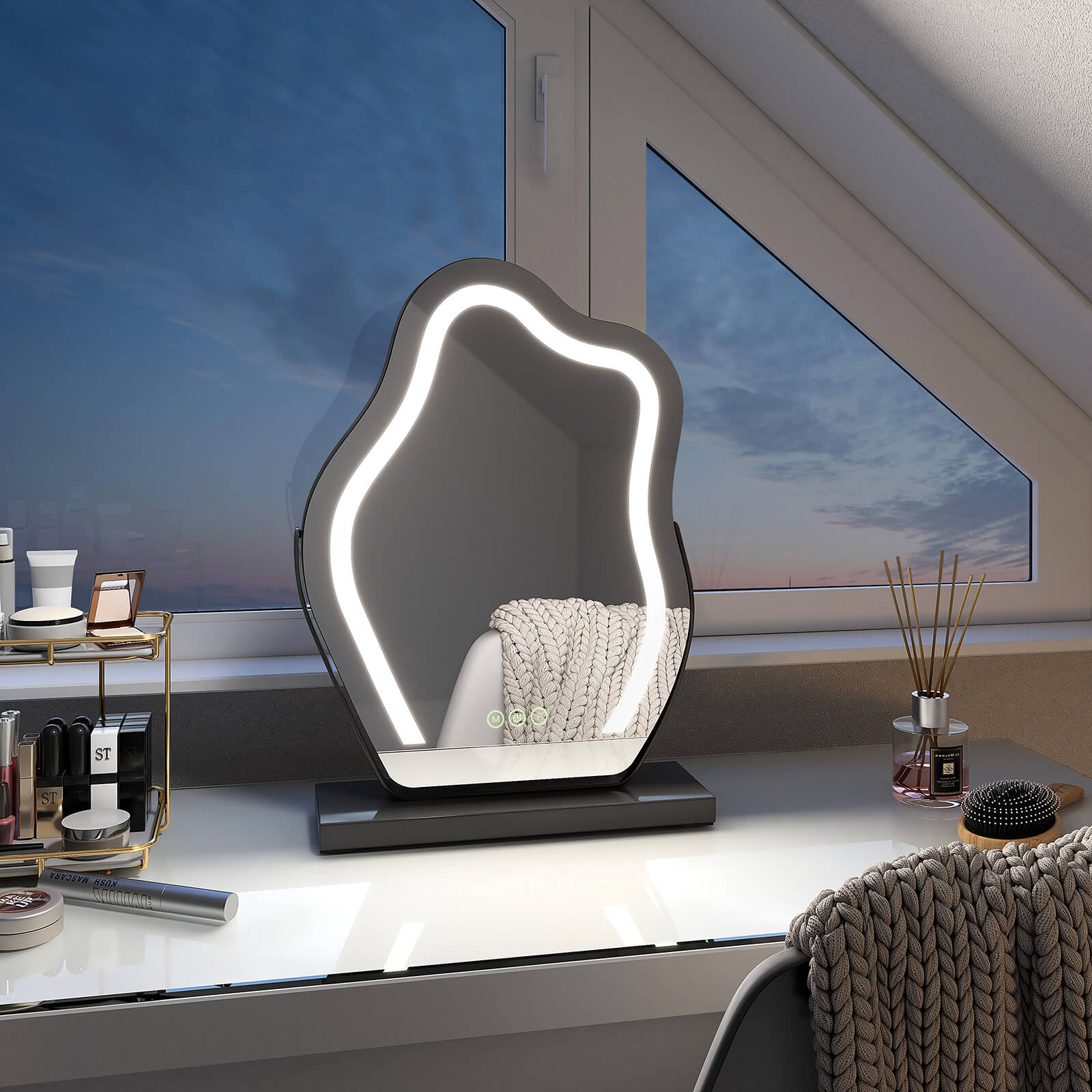 emke-miroir-grossissant-cm14-maquillage-led-noir-30x40-cm image 1