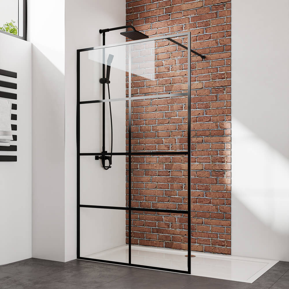emke-douche-l-italienne-paroi-grille-noire-120x200-cm-verre-8-mm image 1