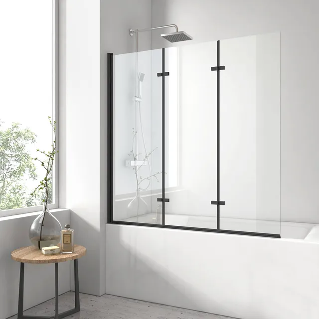 emke-pare-baignoire-rabattable-3-volets-120-cm-noir-verre-6-mm image 1