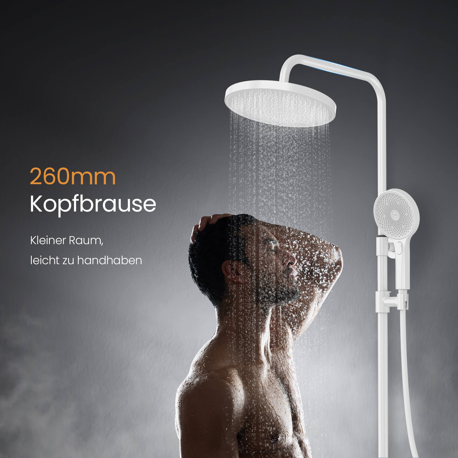 emke-f22-colonne-douche-thermostatique-blanc-260-mm image 3