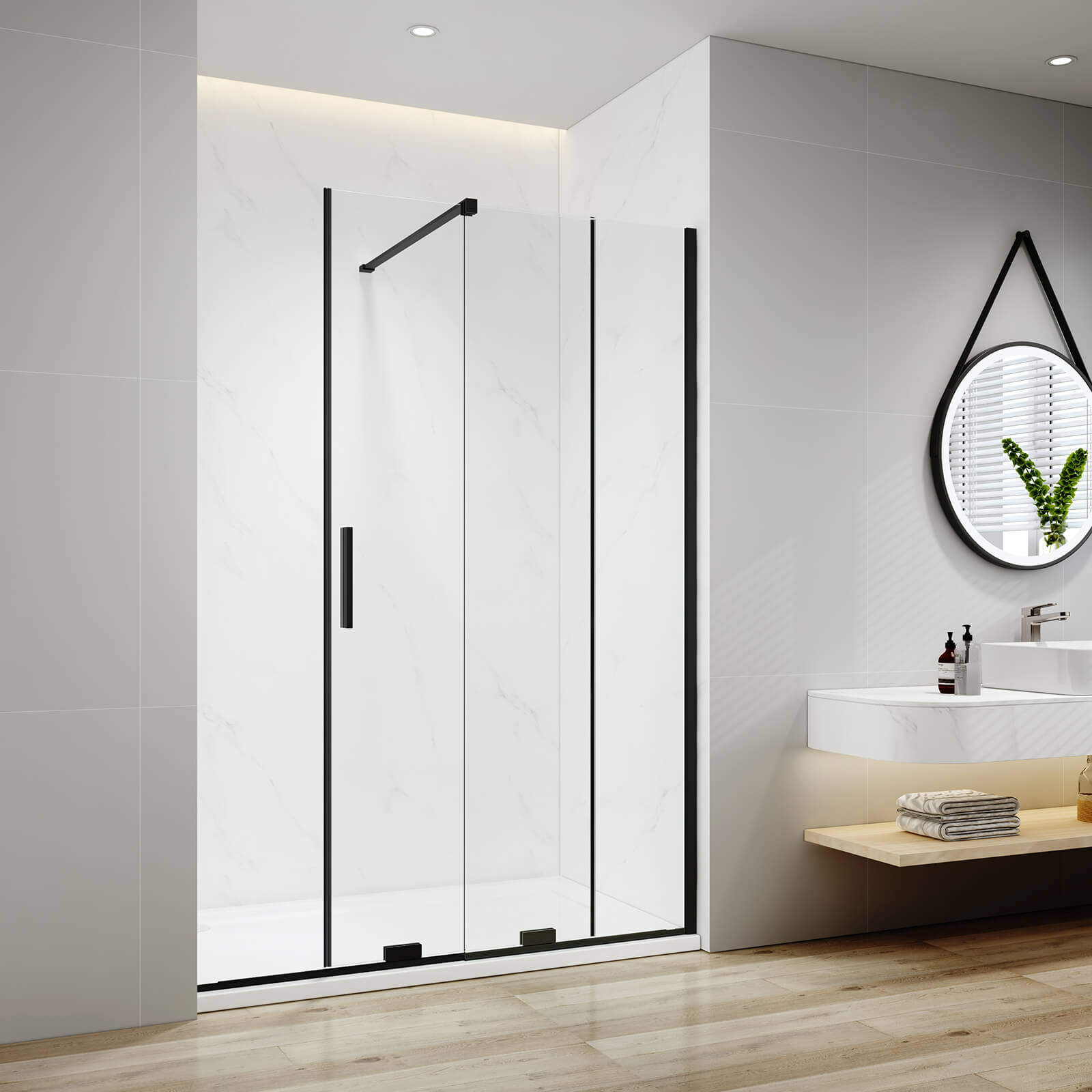 emke-cabine-de-douche-120x195-cm-noir-verre-8-mm image 2