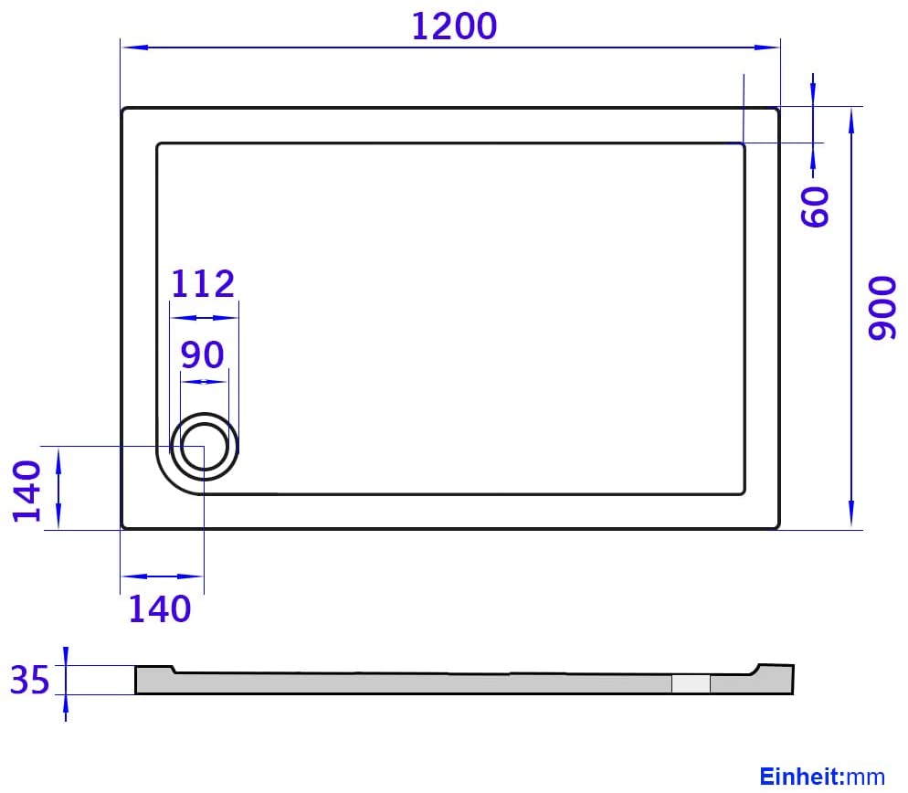 emke-receveur-douche-blanc-120x90x4-cm-antid-rapant image 2
