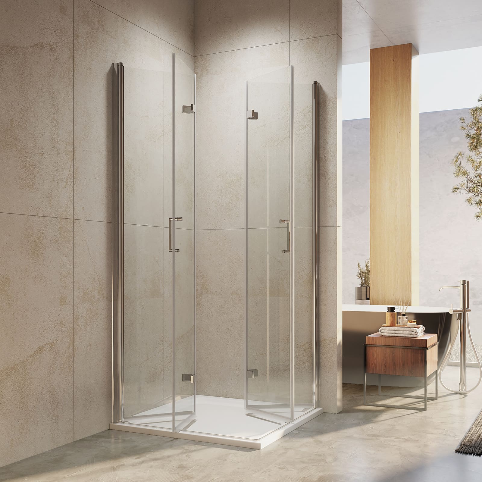 emke-cabine-de-douche-double-porte-pliante-90x195-verre image 7