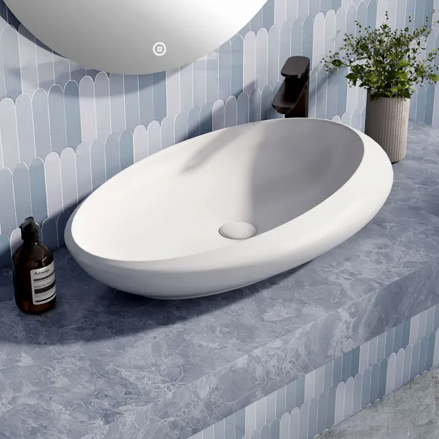 emke-cb07-vasque-poser-ovale-blanche-68-cm image 1