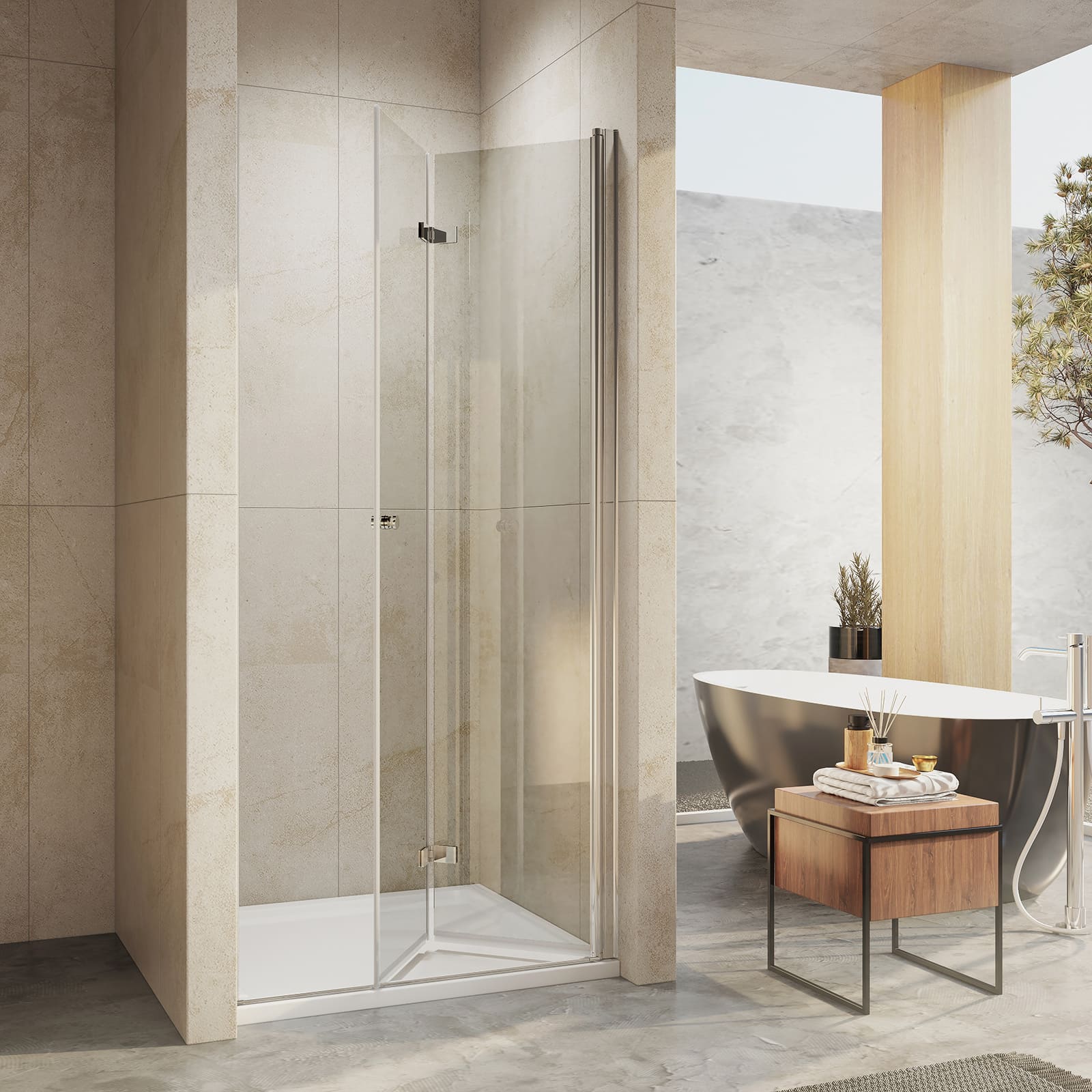 emke-porte-de-douche-niche-pliante-100x195-verre-6mm image 3