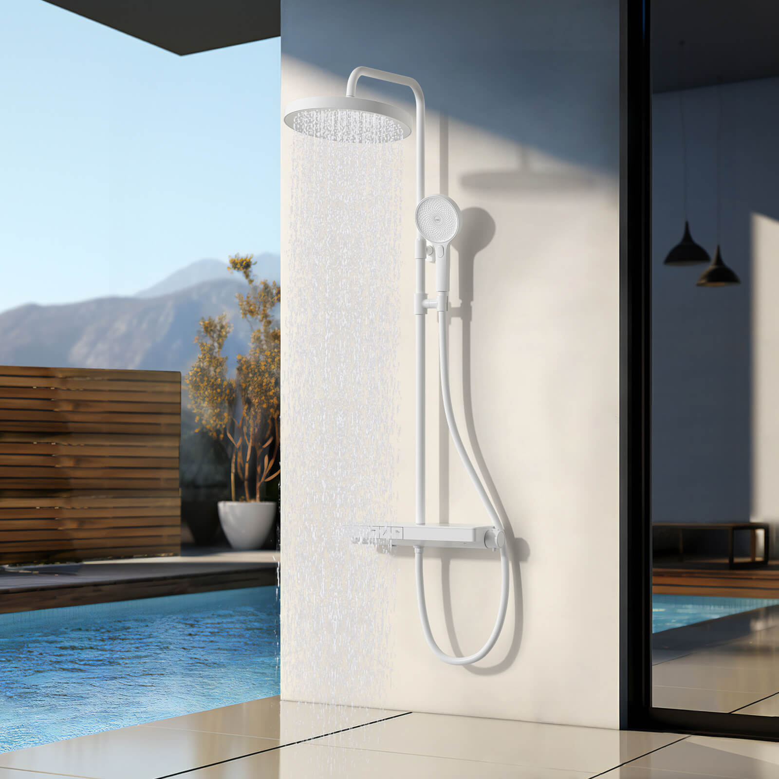 emke-f22-colonne-douche-thermostatique-blanc-260-mm image 2