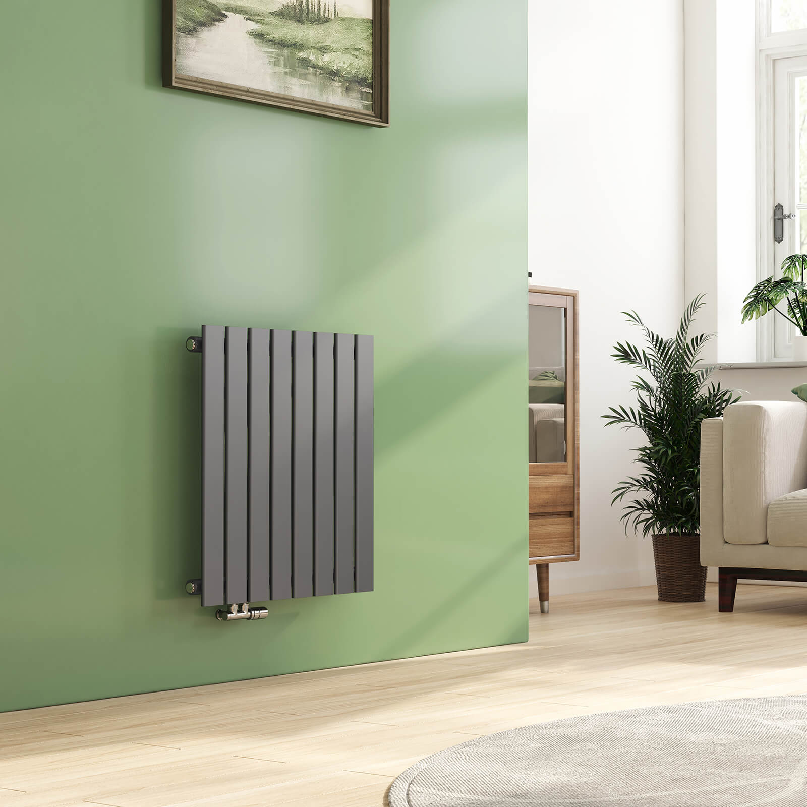 emke-radiateur-plat-63x100-cm-anthracite-eau-chaude image 2