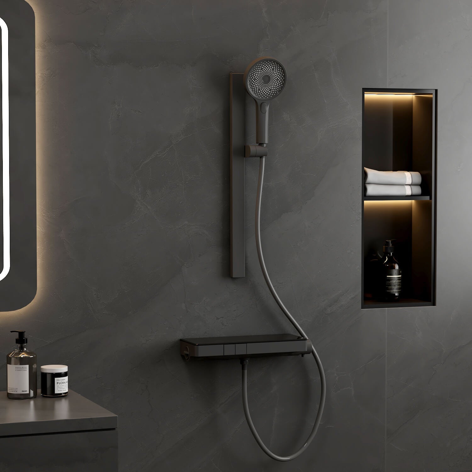 emke-f22-colonne-douche-thermostatique-anthracite image 1