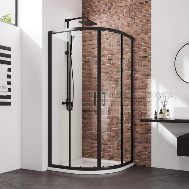emke-cabine-de-douche-quart-de-cercle-90x90-noire-185cm image 1