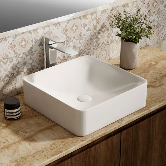emke-cb08-vasque-poser-blanche-40x40x12-cm-c-ramique image 1