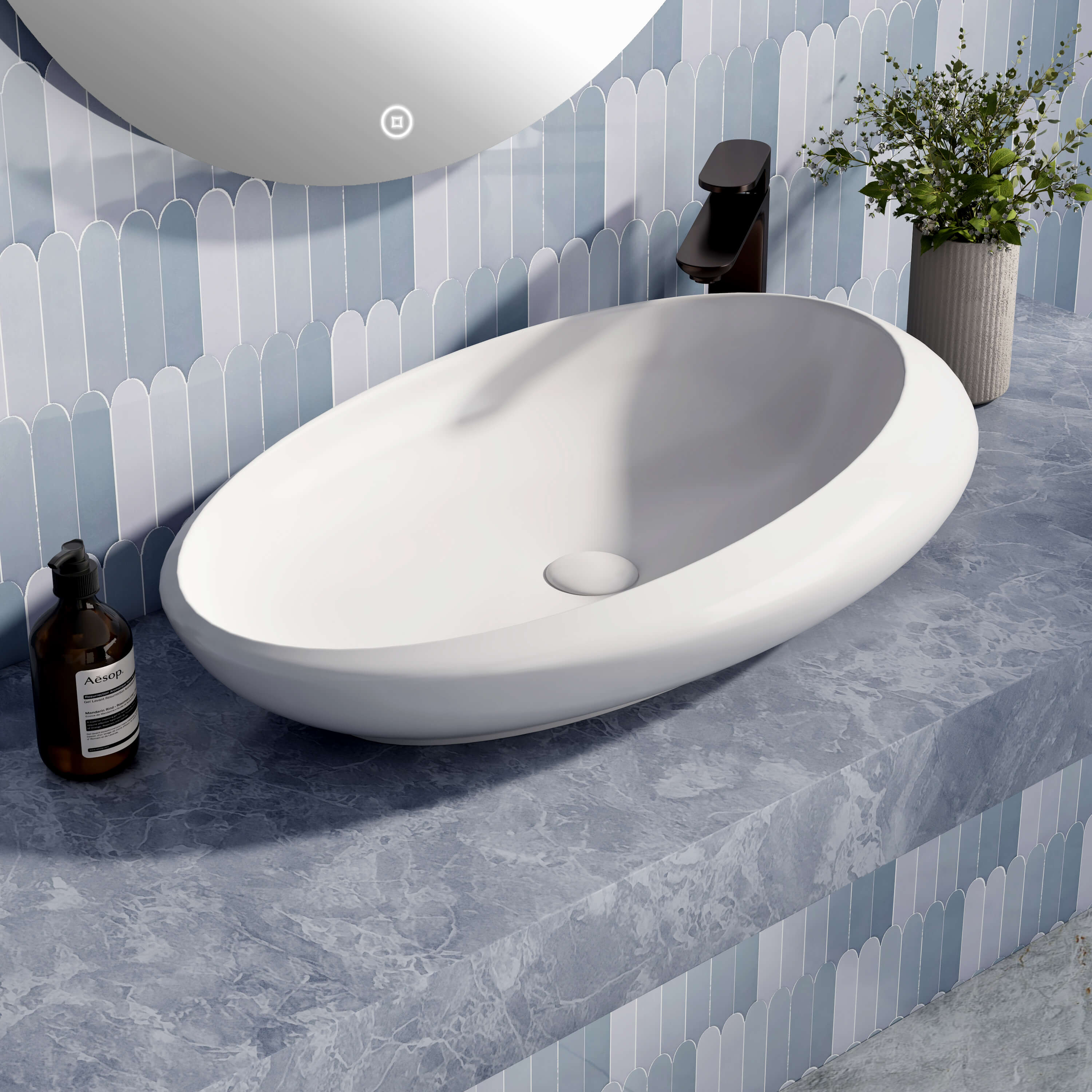 emke-cb07-vasque-poser-ovale-blanche-68-cm image 1