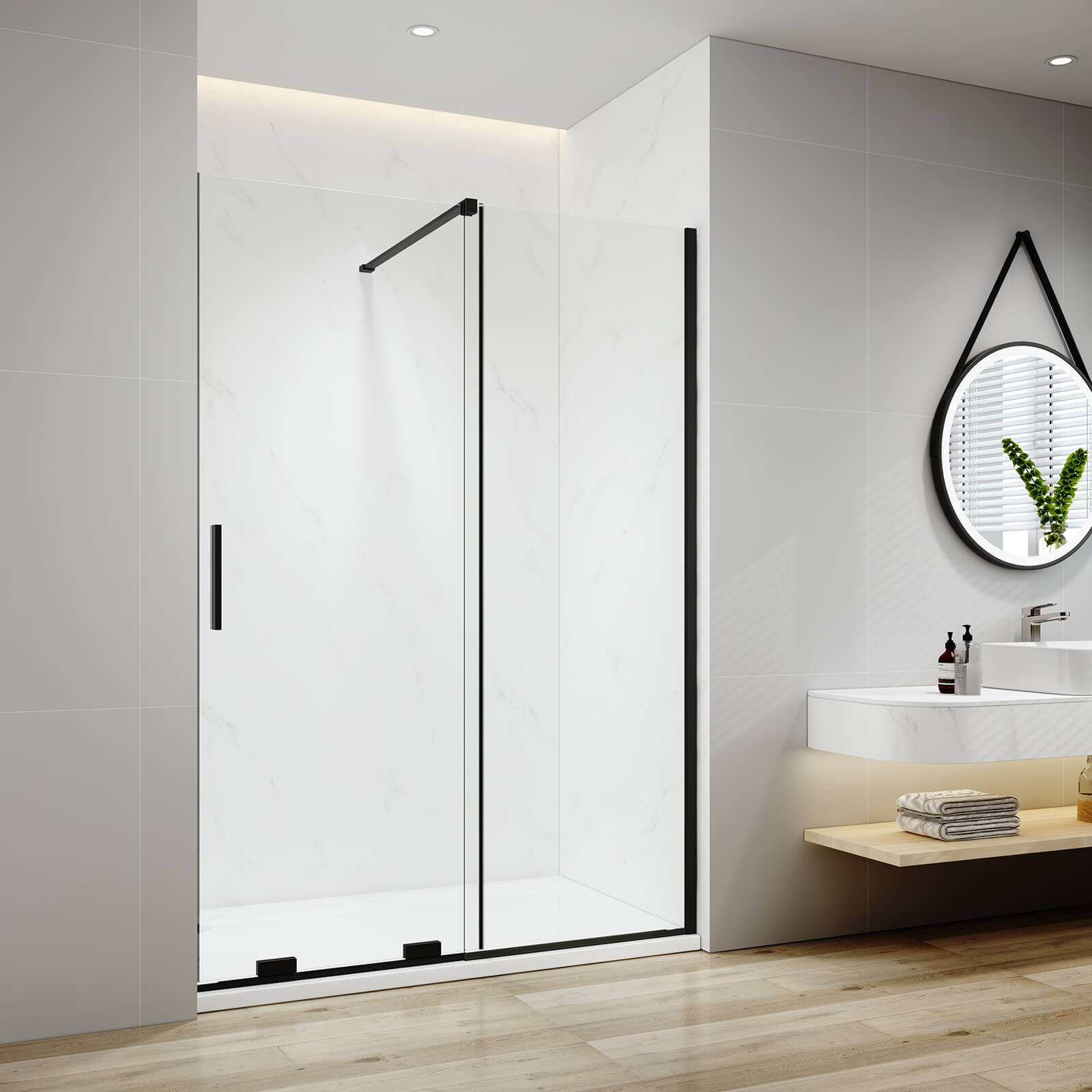 emke-cabine-de-douche-120x195-cm-noir-verre-8-mm image 1