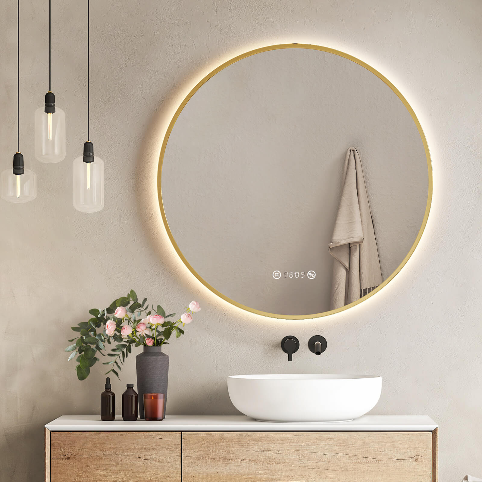 emke-miroir-lumineux-olm09-rond-led-noir-60-cm-antibu-e image 4