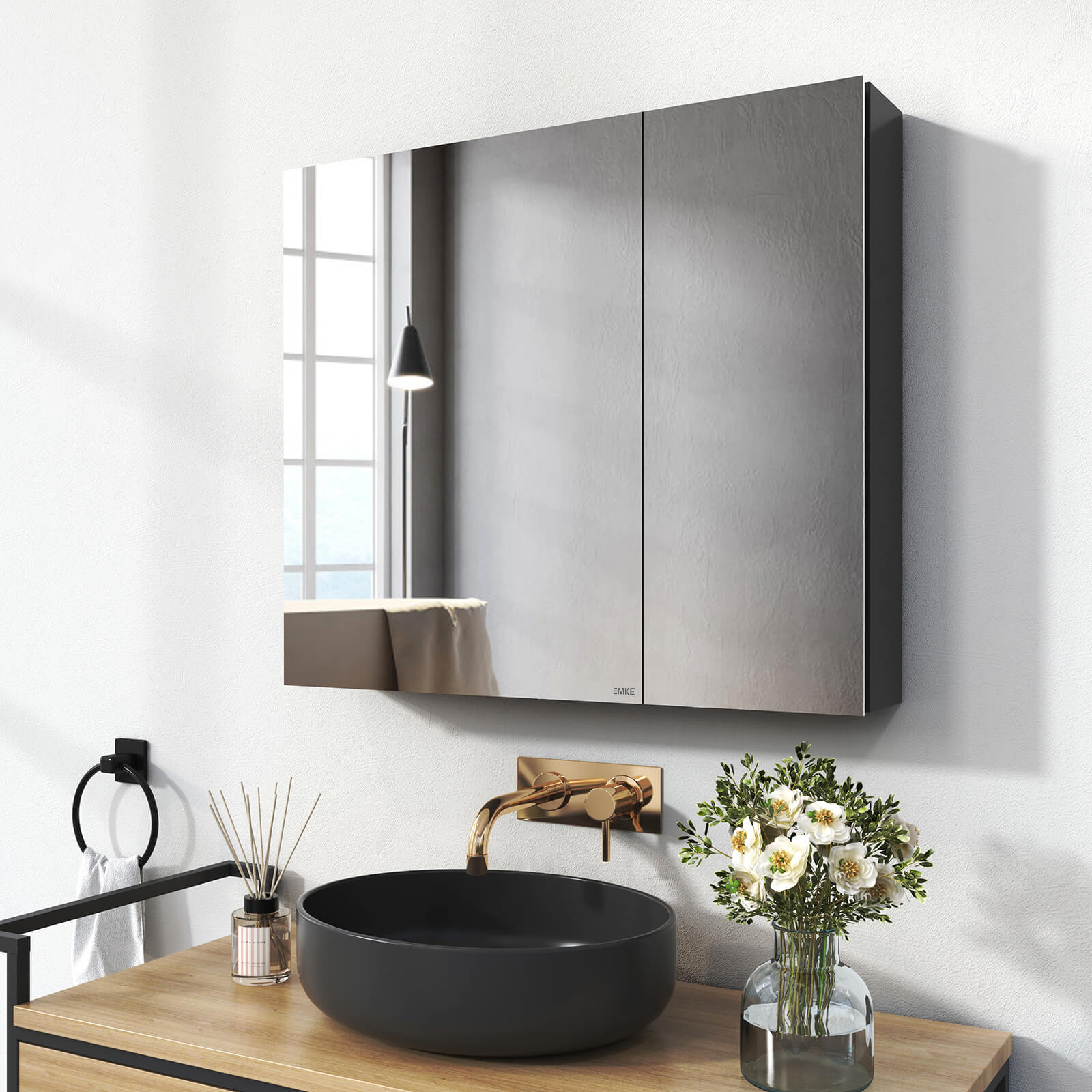 emke-mc7-armoire-miroir-salle-de-bain-75x65-noir image 2