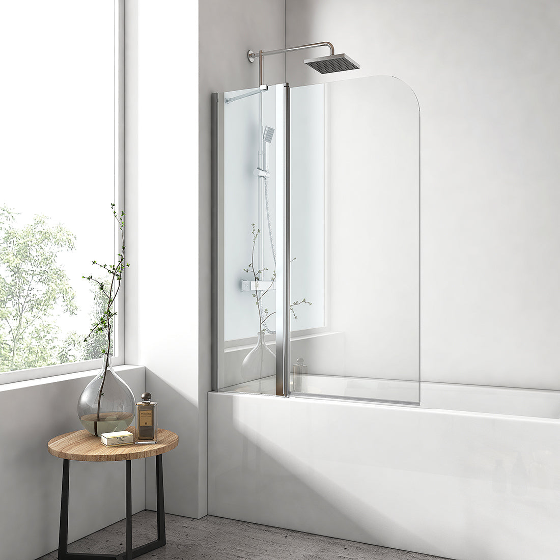 emke-pare-baignoire-paroi-douche-baignoire-100x140-cm-pivotante image 1