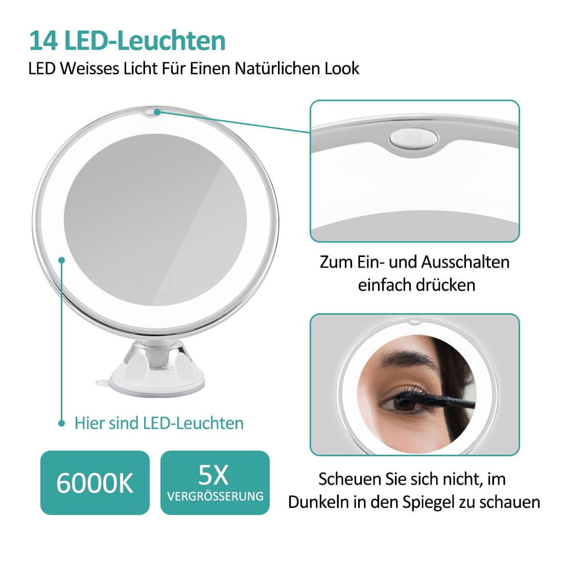 emke-miroir-grossissant-led-5x-ventouse-175-mm-rotatif-360 image 4