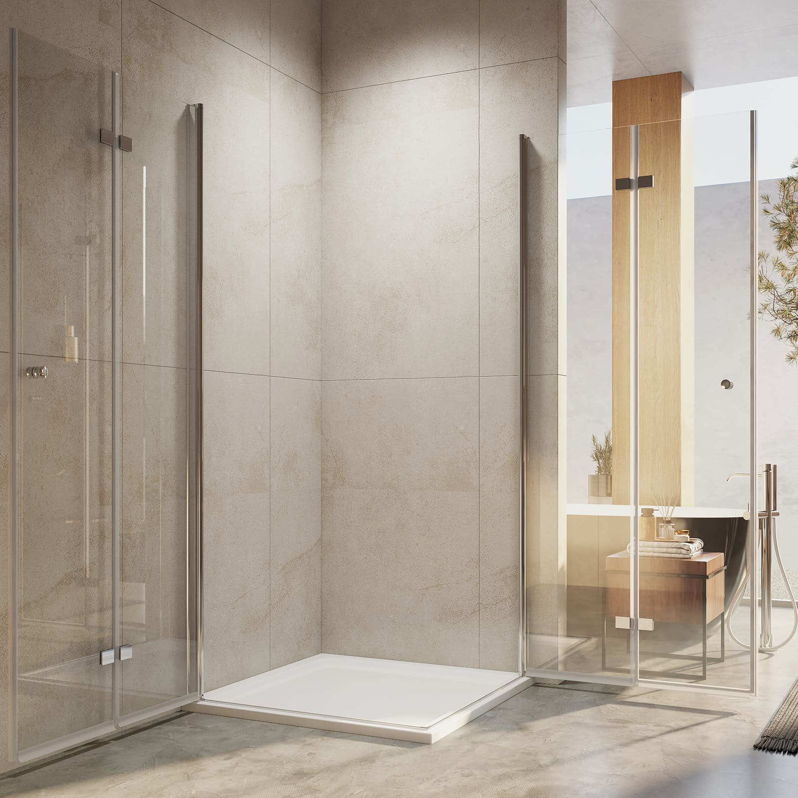 emke-cabine-de-douche-double-porte-pliante-90x195-verre image 5