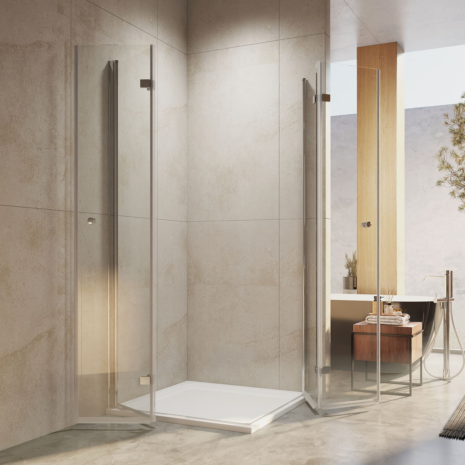 emke-cabine-de-douche-double-porte-pliante-90x195-verre image 4