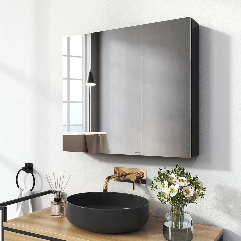 emke-mc7-armoire-miroir-salle-de-bain-75x65-noir image 1