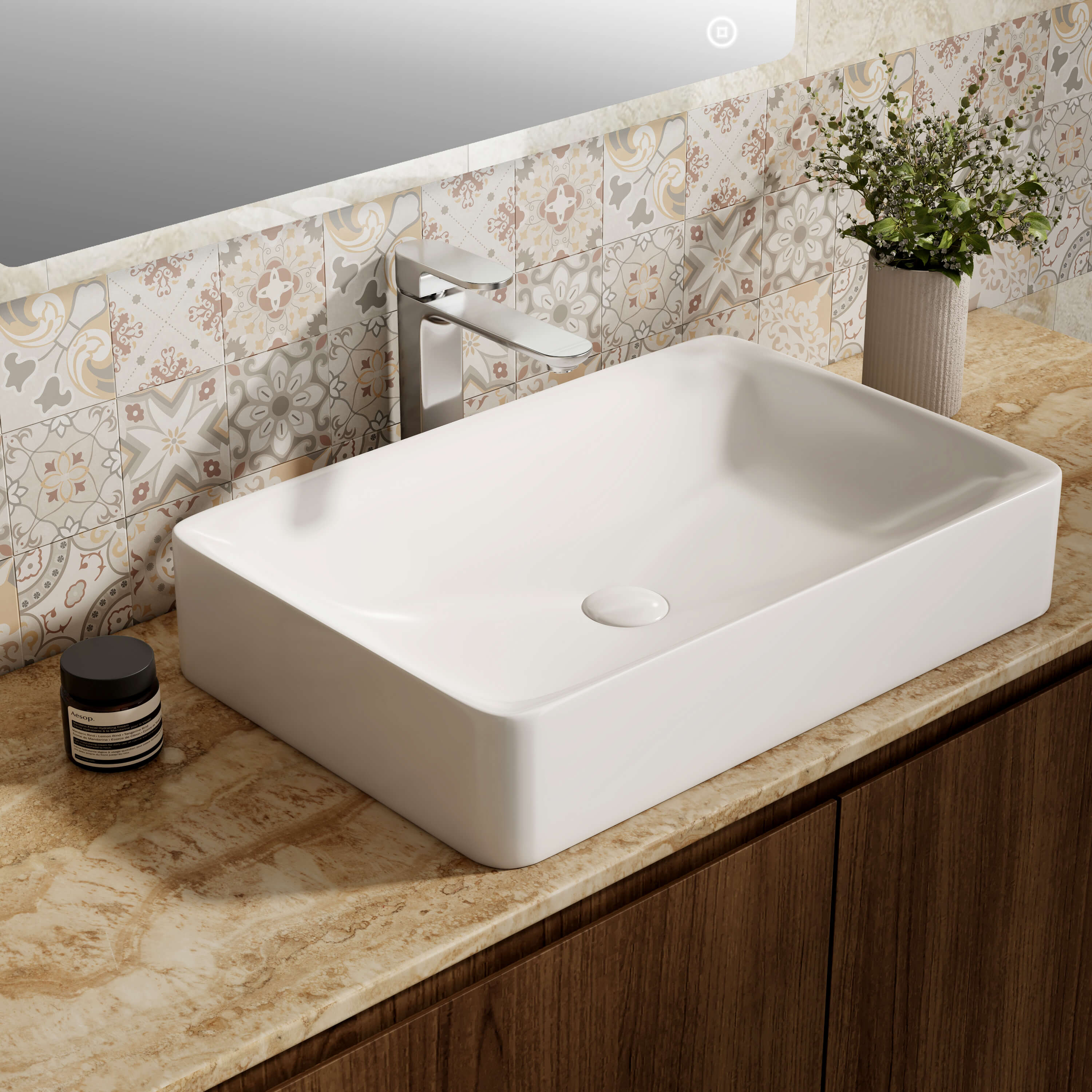 emke-cb08-vasque-poser-blanche-40x40x12-cm-c-ramique image 2