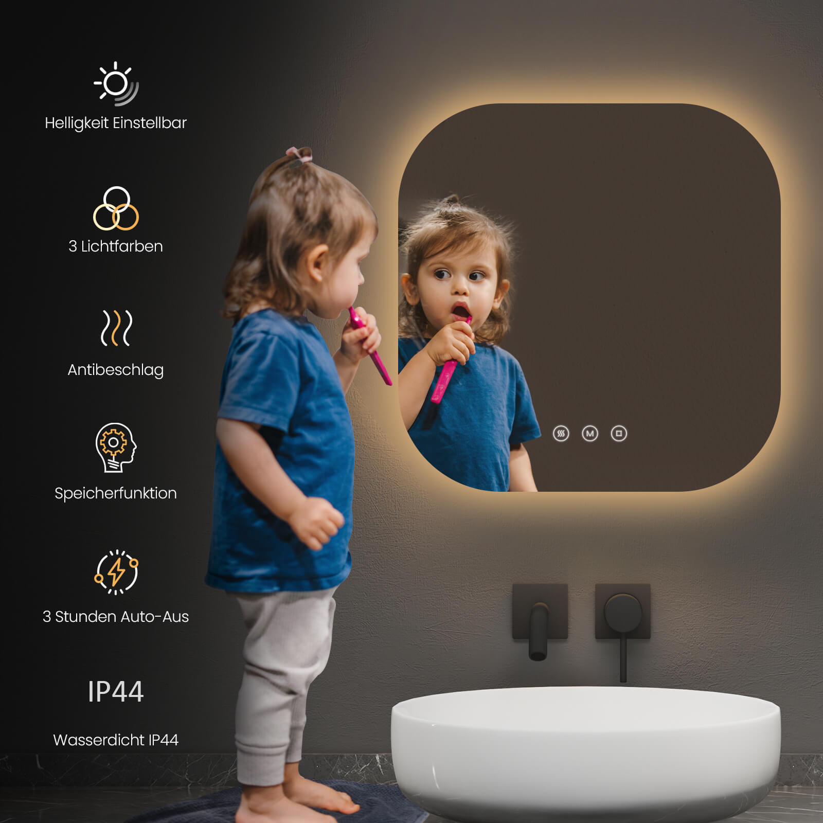 emke-lm32-miroir-led-sans-cadre-3-couleurs-60x60 image 5