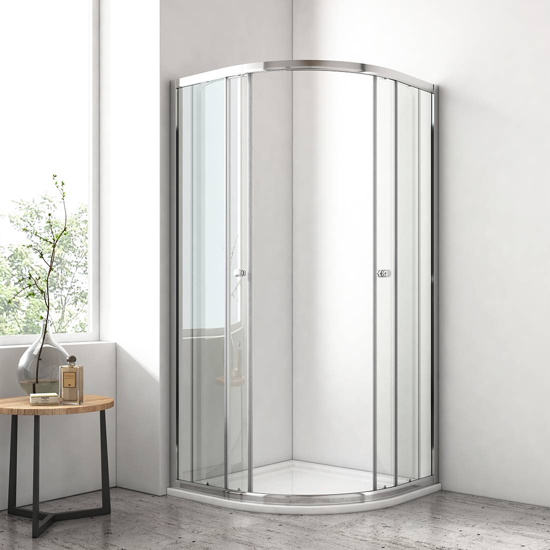 emke-cabine-de-douche-quart-de-cercle-90x90x185-coulissante image 2