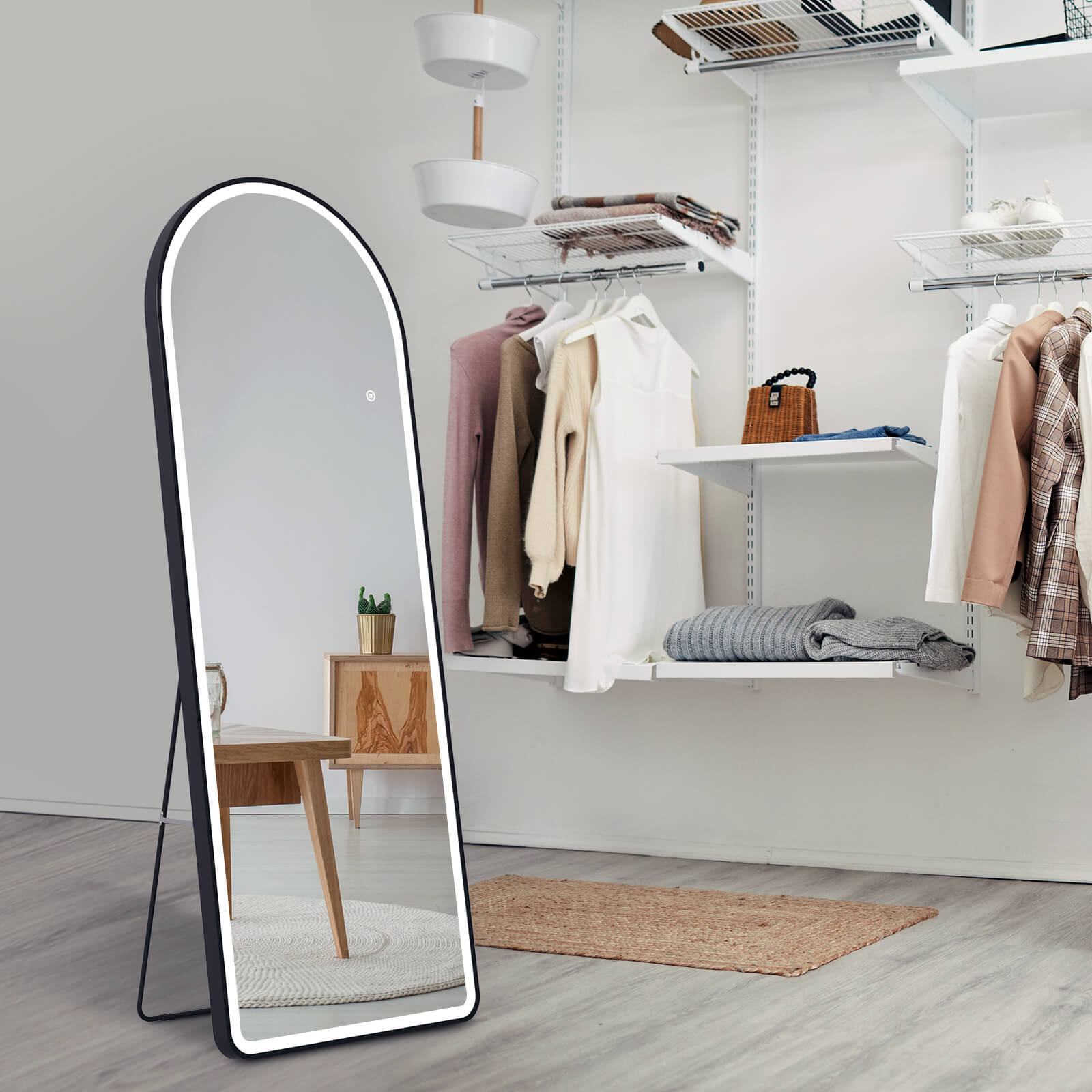 emke-miroir-sur-pied-fm06-pleine-longueur-led-noir-160x60 image 5