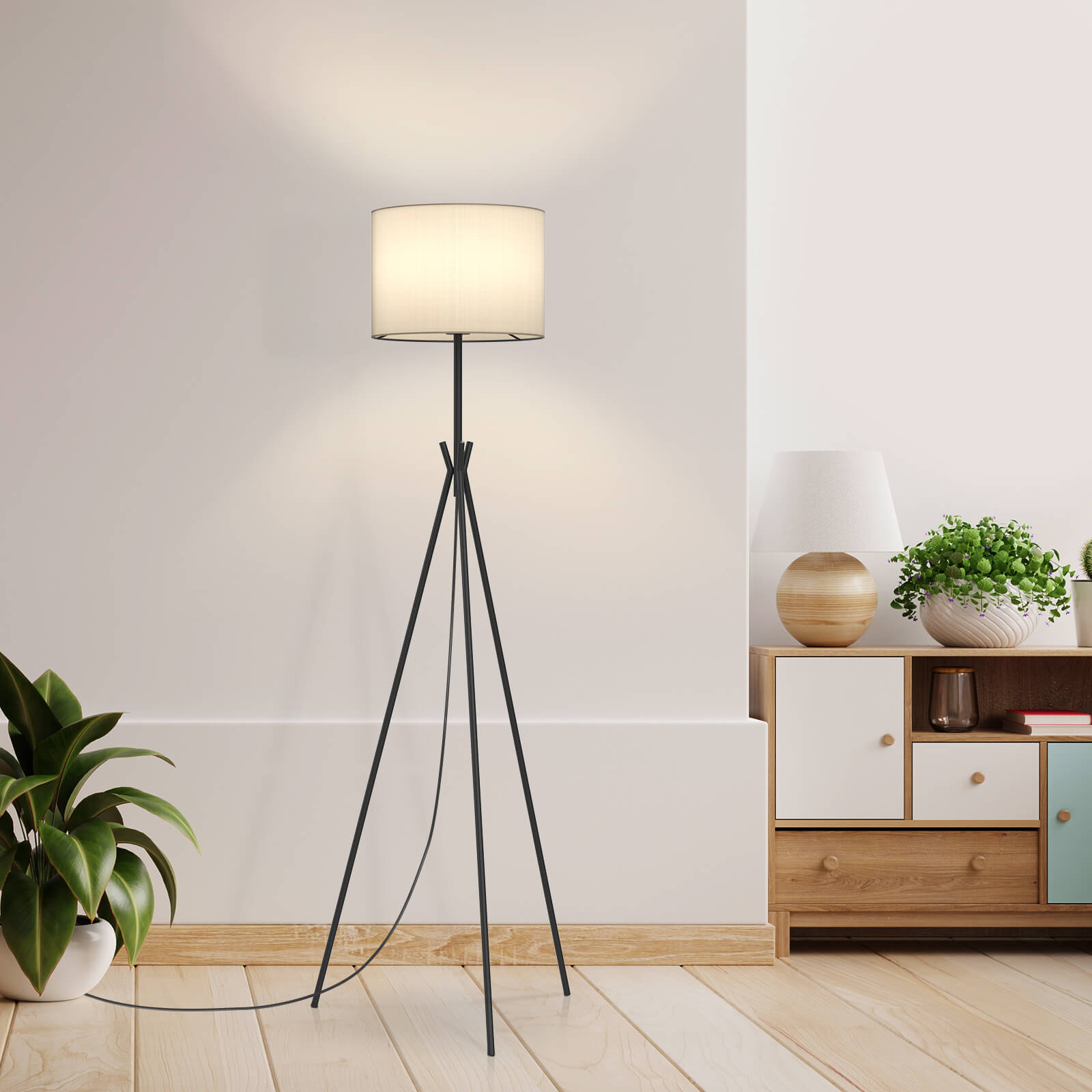 emke-l20e2bl-lampadaire-tr-pied-lin-e27-interrupteur-pied image 1