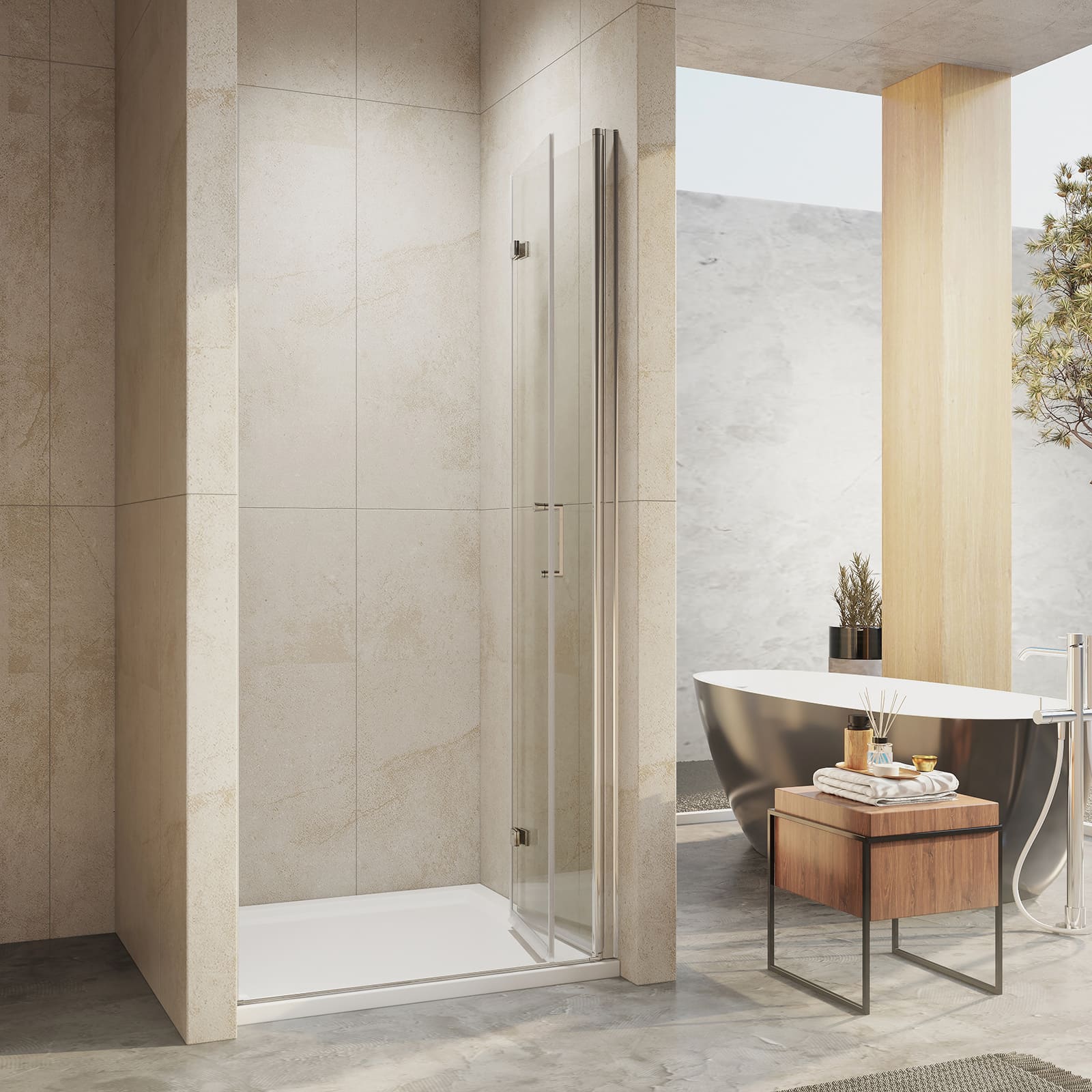 emke-porte-de-douche-niche-pliante-100x195-verre-6mm image 8