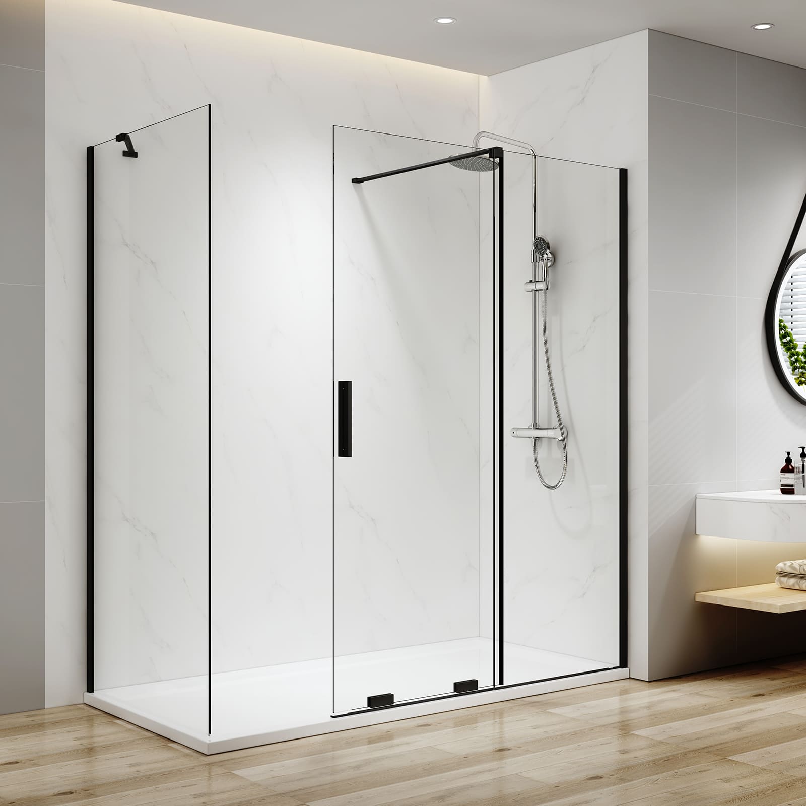 emke-cabine-de-douche-coulissante-noire-120x90 image 3
