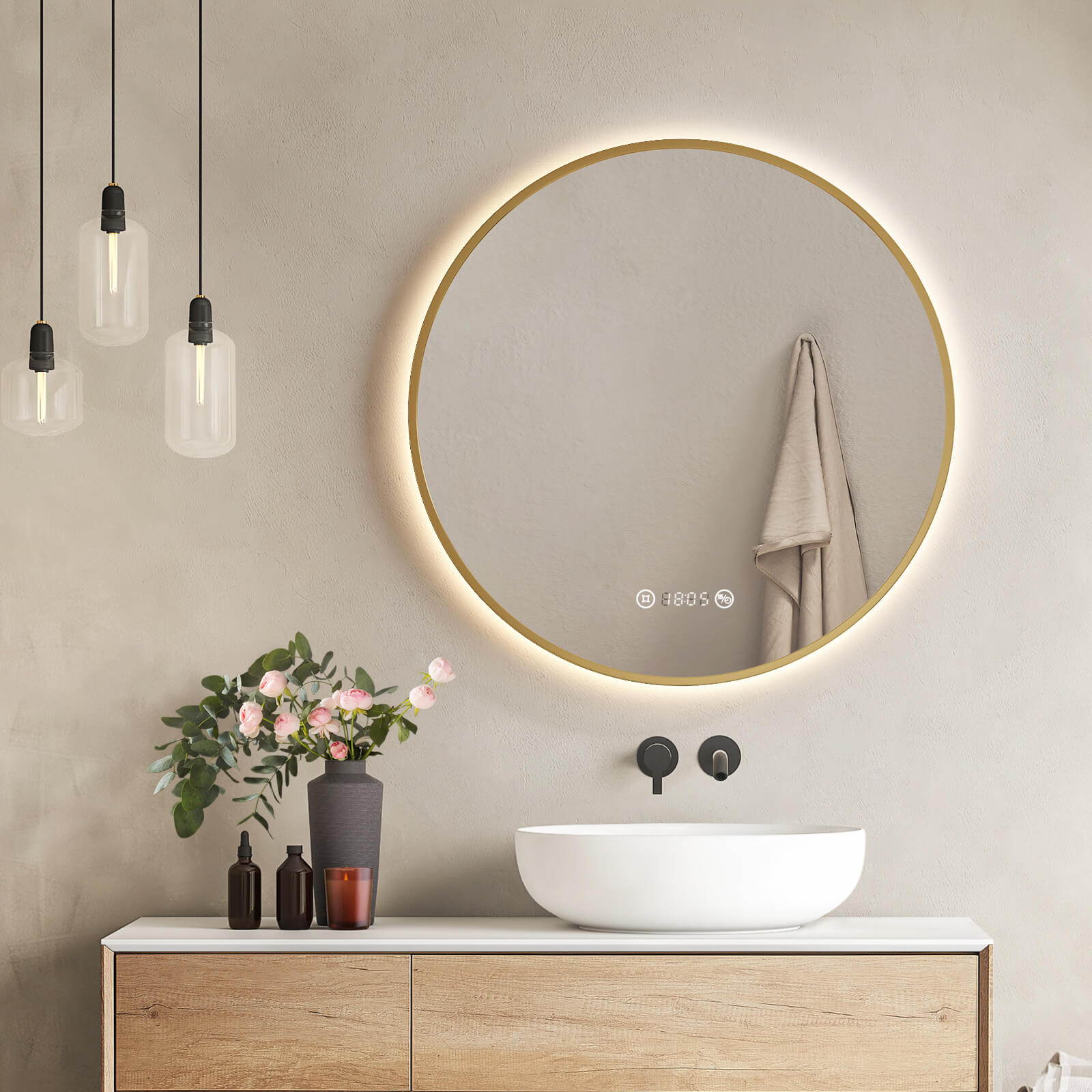 emke-miroir-lumineux-olm09-rond-led-noir-60-cm-antibu-e image 5