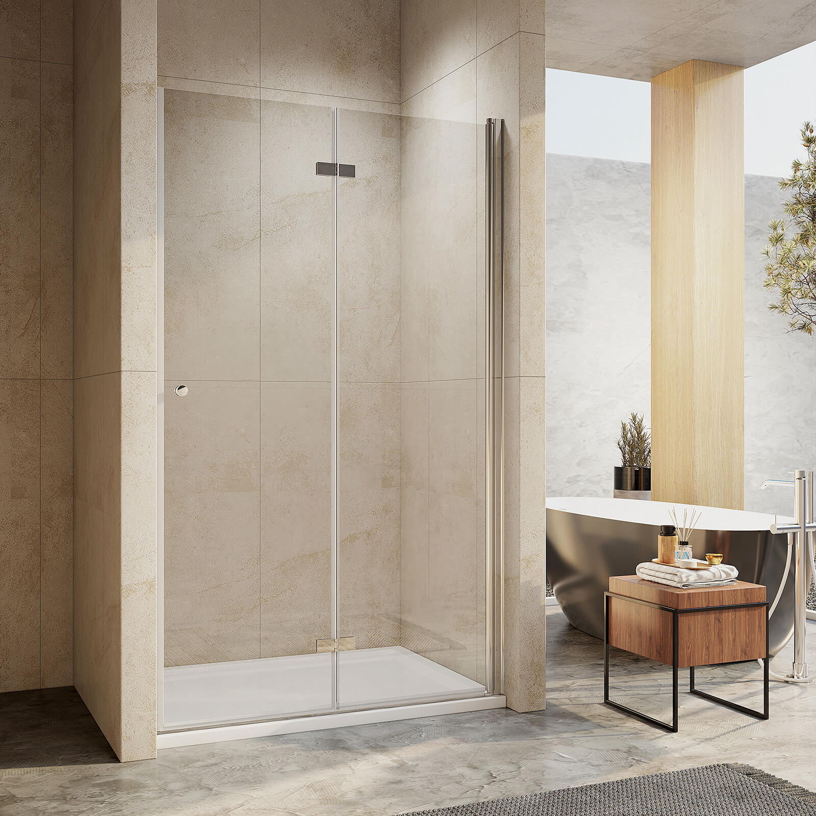 emke-porte-de-douche-niche-pliante-100x195-verre-6mm image 6