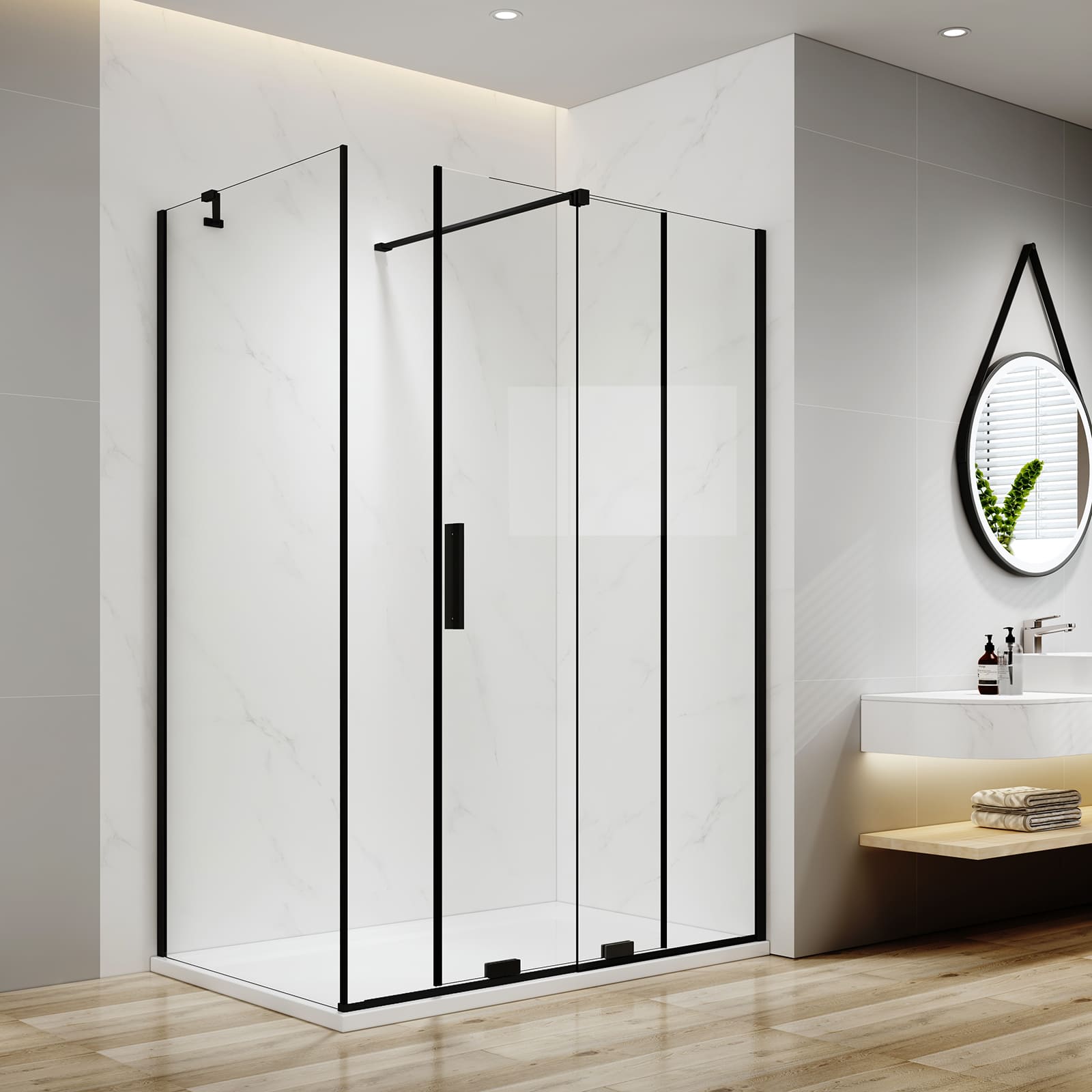 emke-cabine-de-douche-coulissante-noire-120x90 image 2