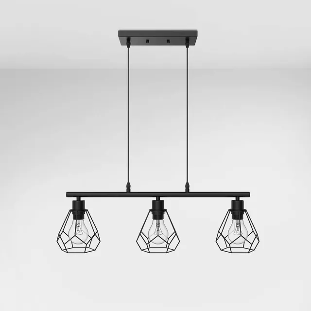 emke-luminaire-l25b2bl-suspension-3-lampes-noire-e27 image 1
