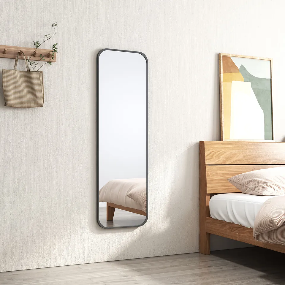 emke-fm03-miroir-sur-pied-pleine-longueur-160x40-noir-sans-clairage image 1