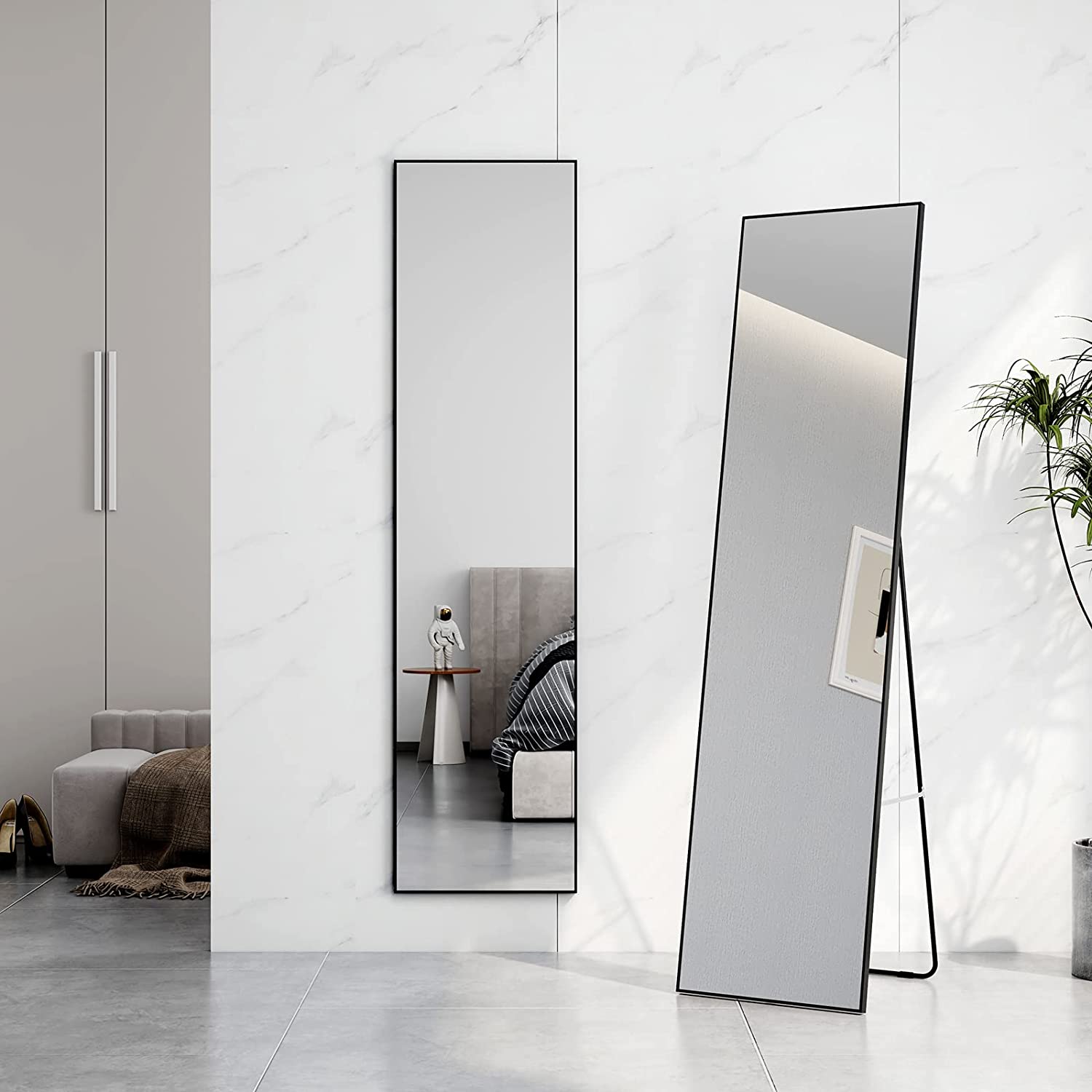 emke-fm02-miroir-sur-pied-pleine-longueur-noir-160x40-cm image 1
