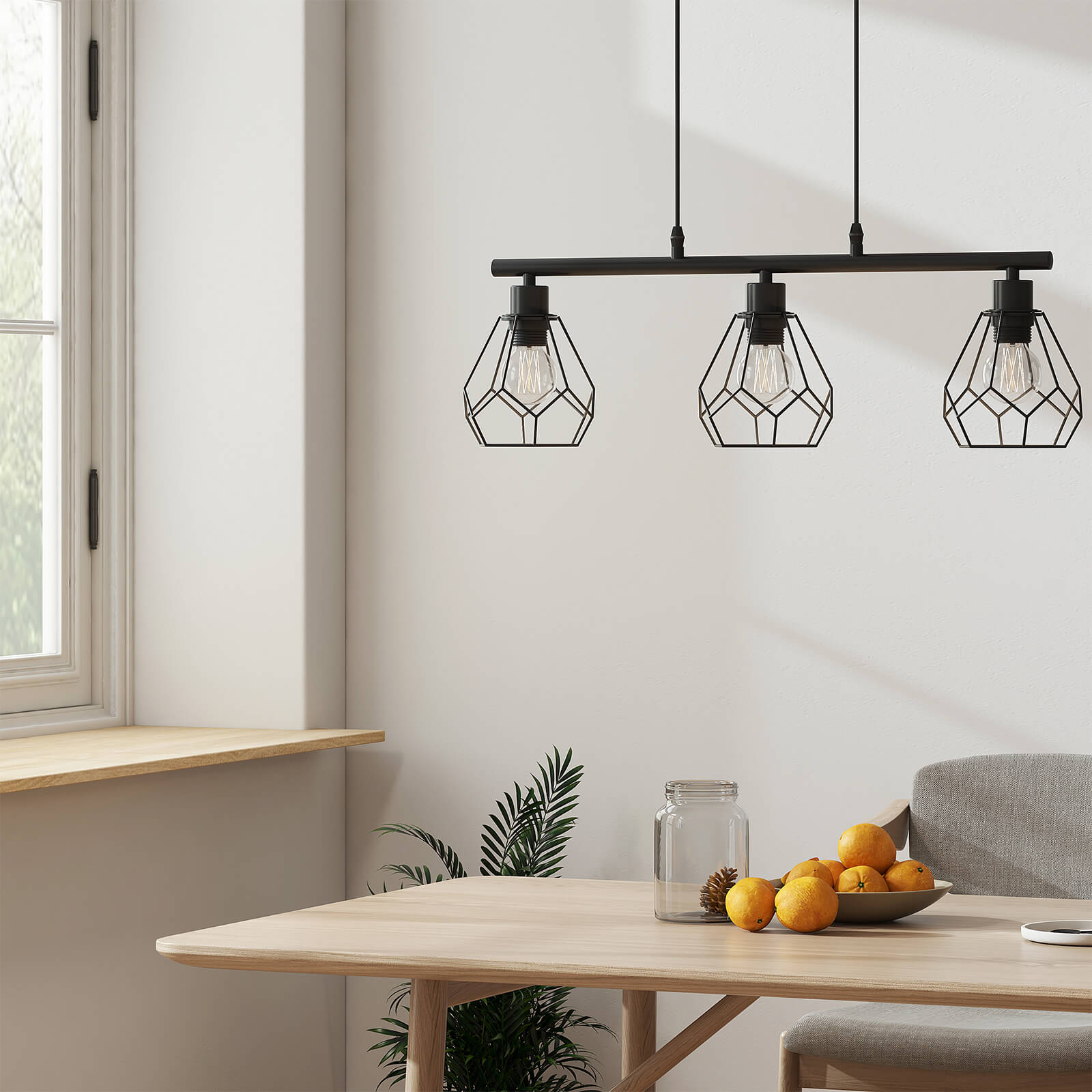 emke-luminaire-l25b2bl-suspension-3-lampes-noire-e27 image 3