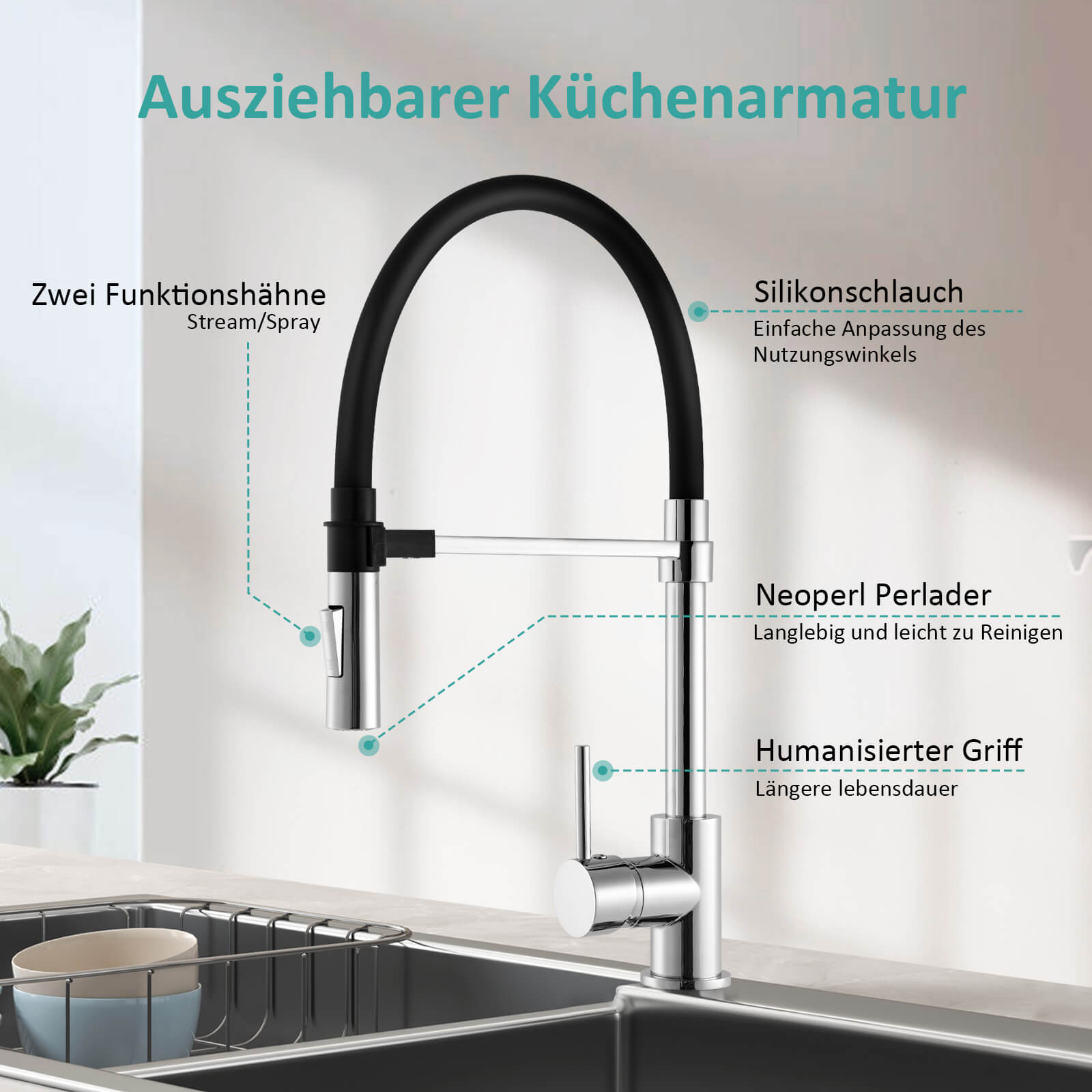 emke-f17-mitigeur-cuisine-2-jets-orientable-chrom-360 image 7