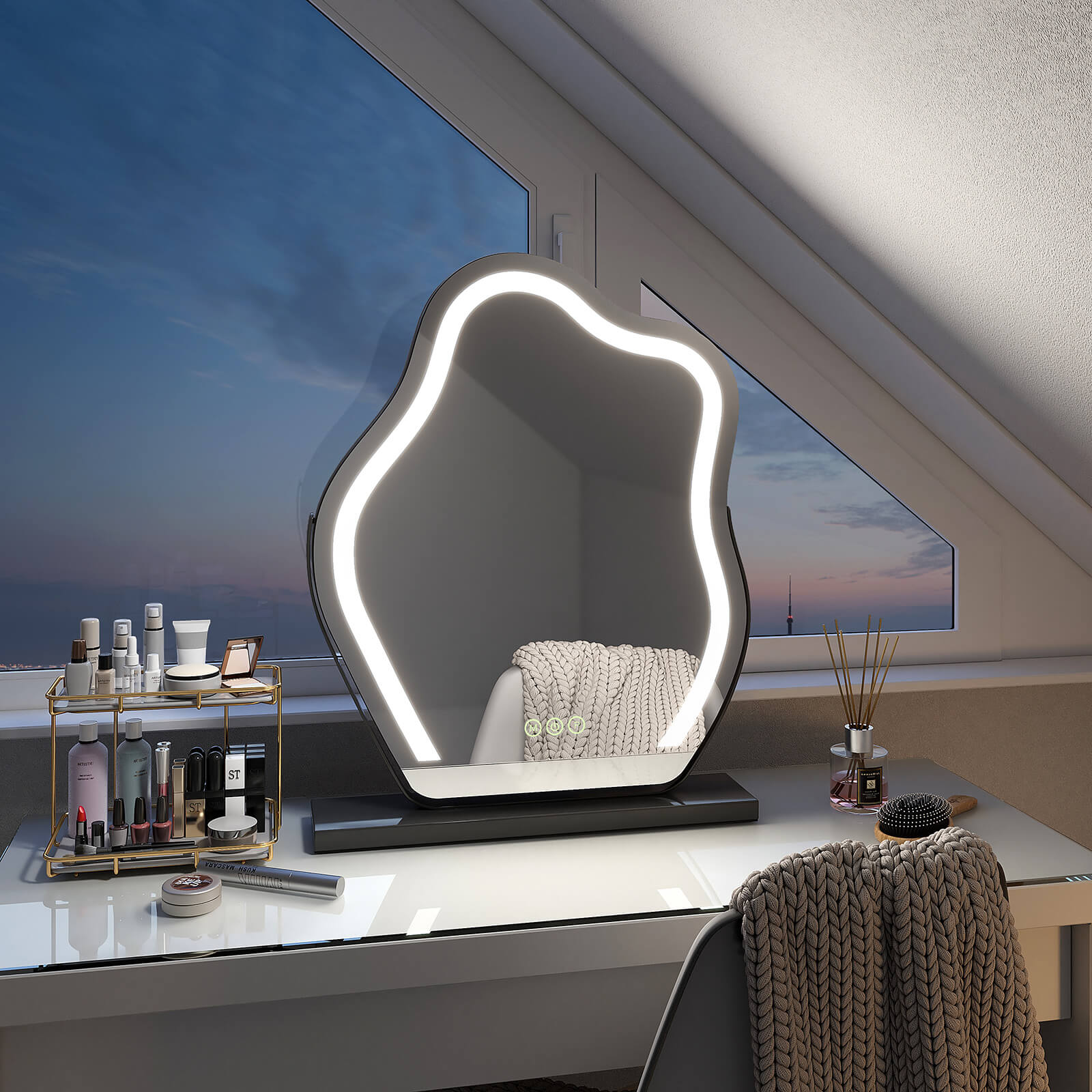 emke-miroir-grossissant-cm14-maquillage-led-noir-30x40-cm image 2