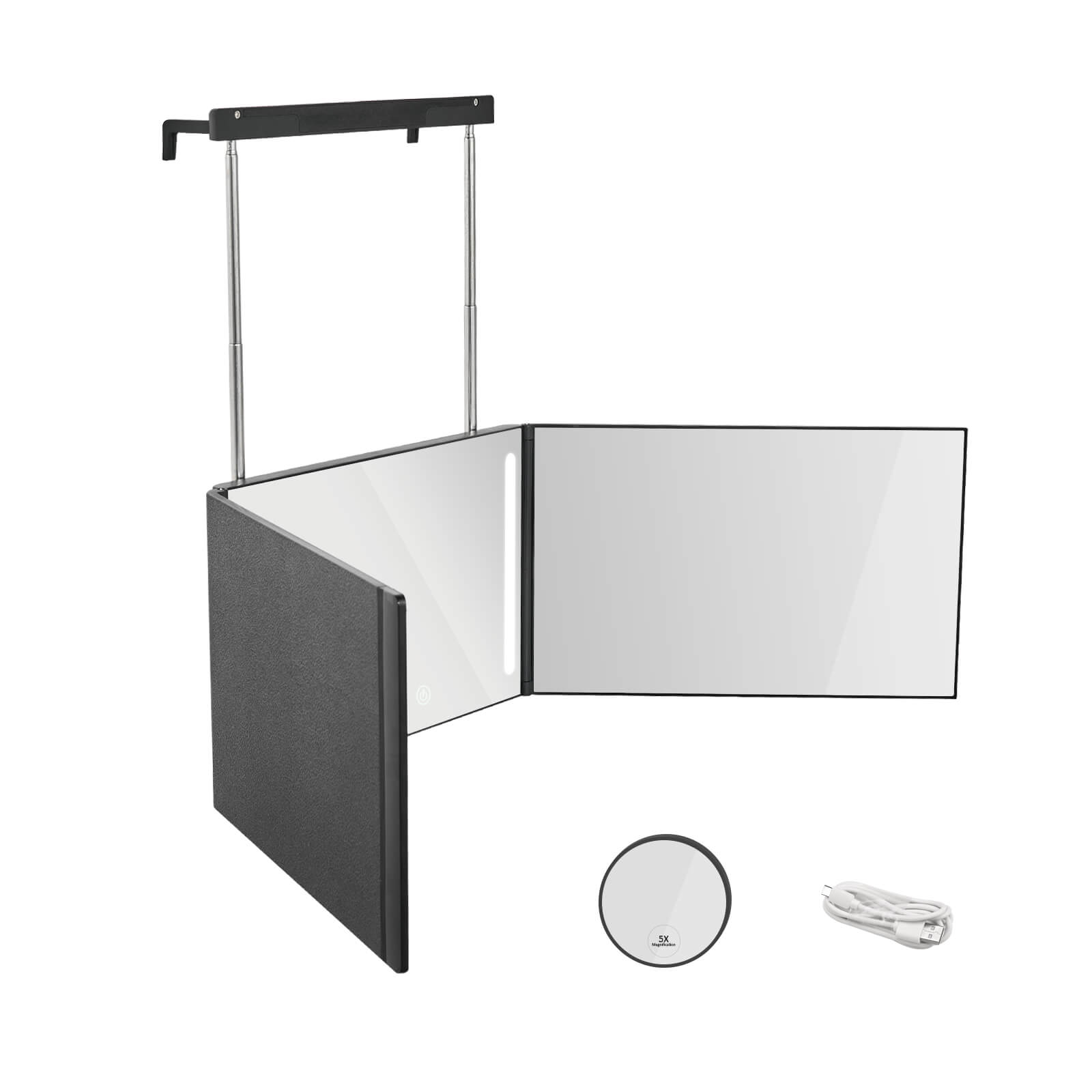 emke-cm04-miroir-grossissant-pliable-led-5x-noir image 1