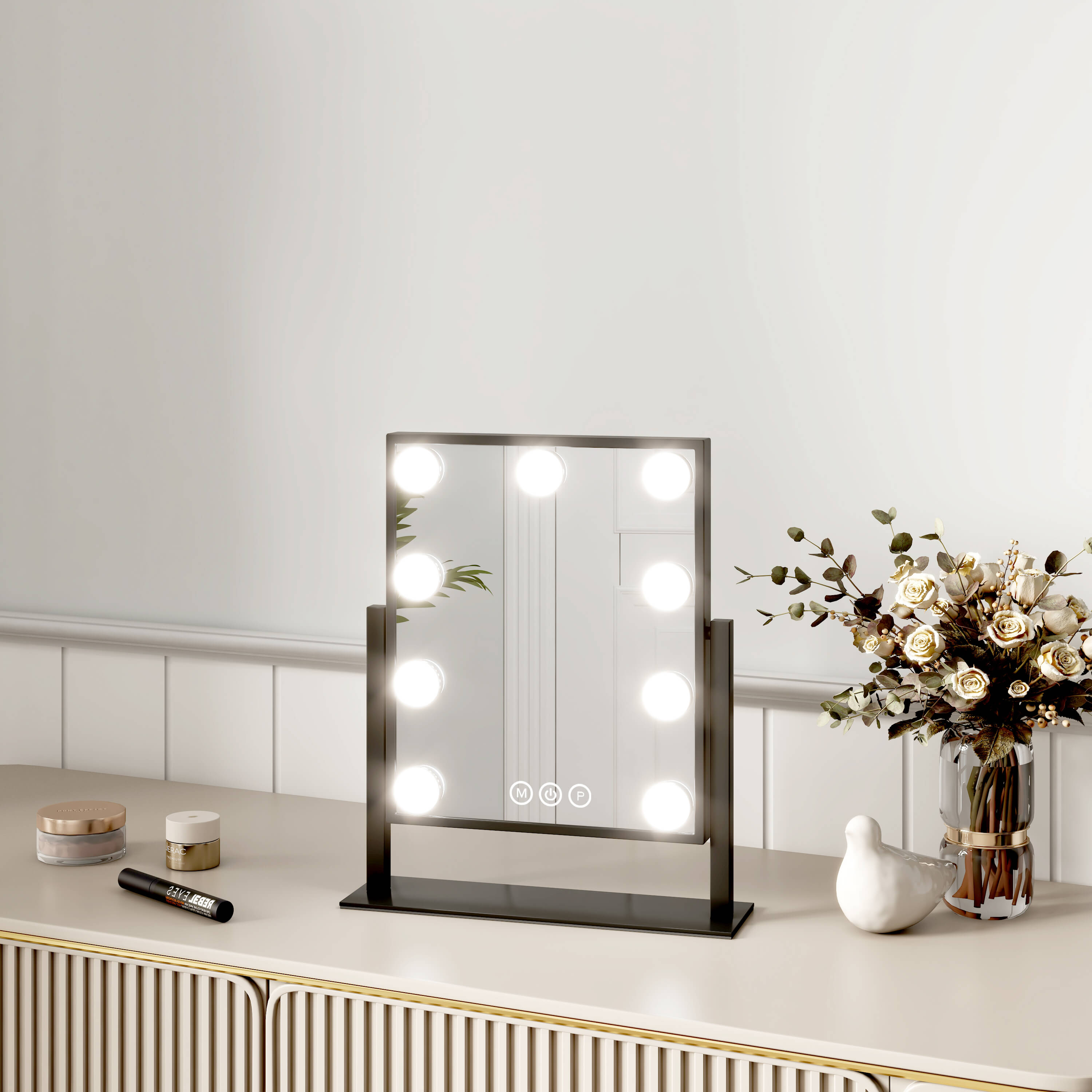 emke-cm12-miroir-cosm-tique-hollywood-noir-25x30-grossissant-7x image 1