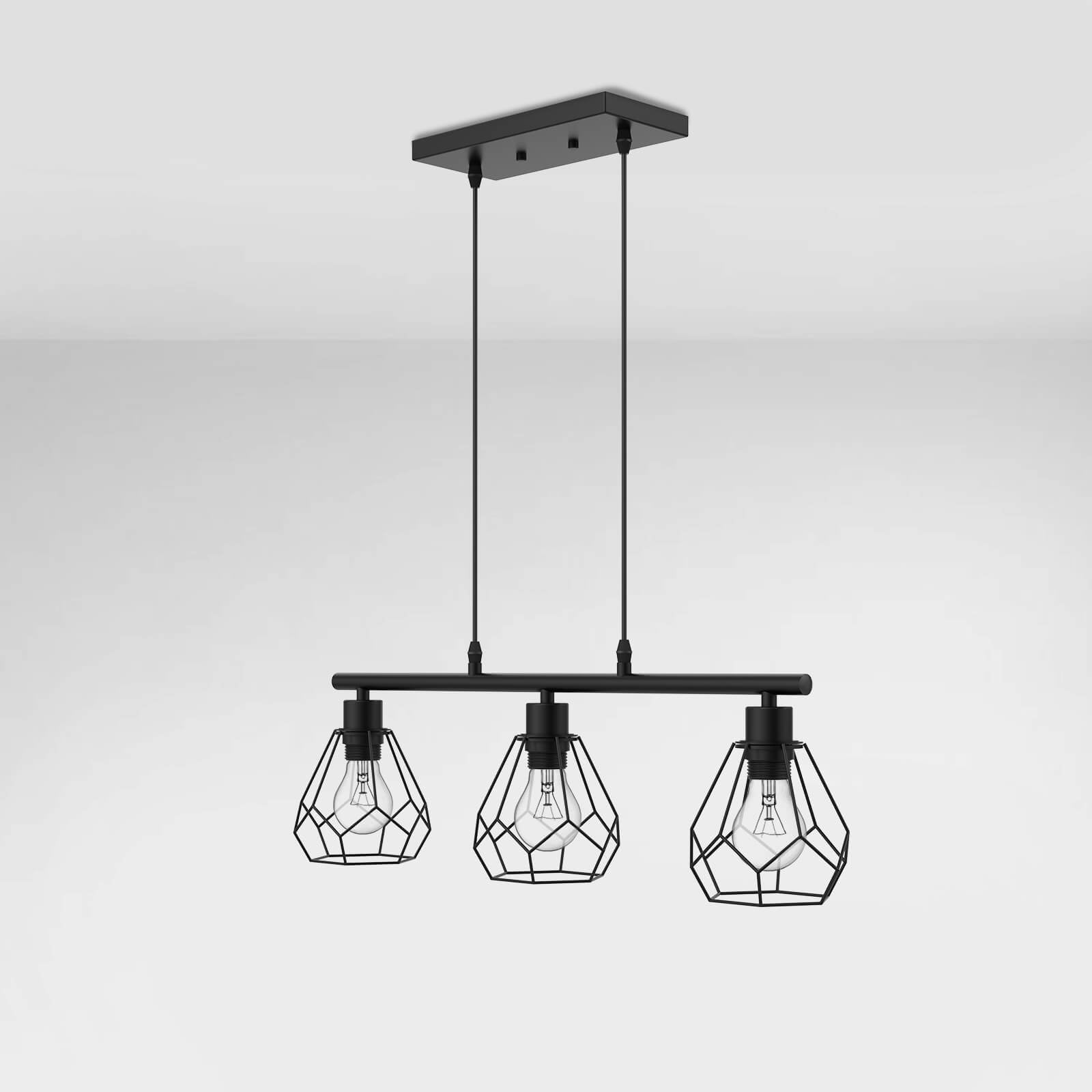 emke-luminaire-l25b2bl-suspension-3-lampes-noire-e27 image 2