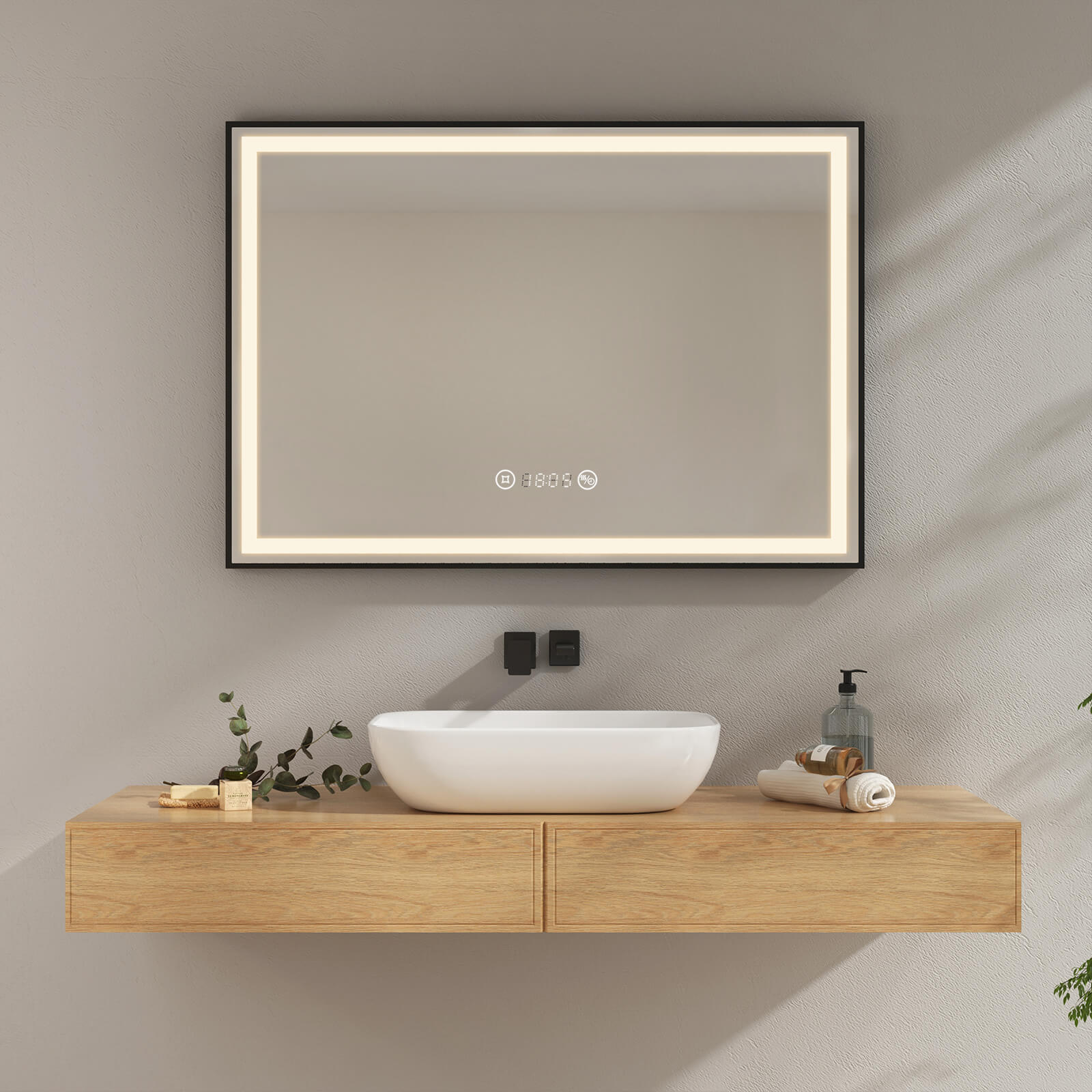 emke-lm23-miroir-salle-de-bain-100x70-cm-noir-4300k image 2