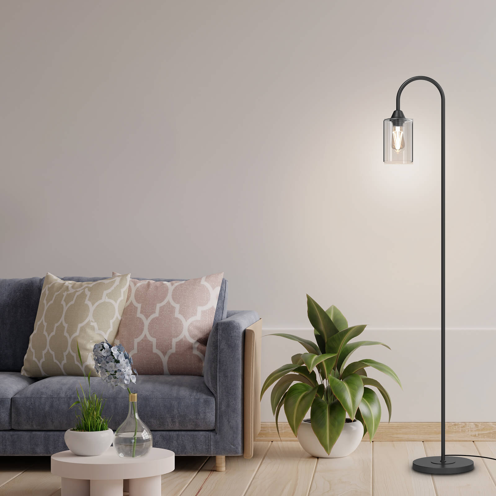 emke-l17e2bl-lampadaire-verre-e27-interrupteur-pied image 1